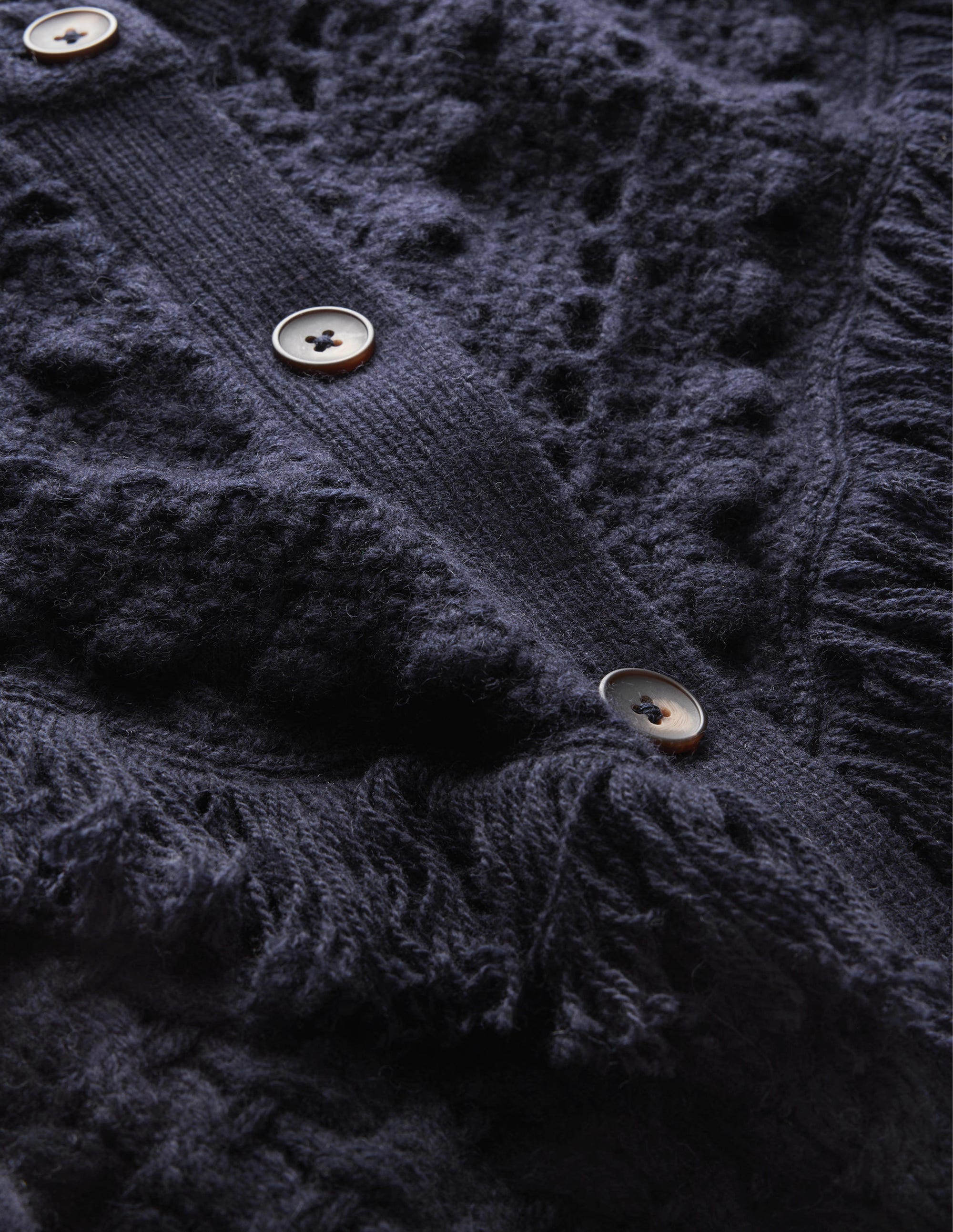 Fringe Detail Cardigan-Navy - Image 7