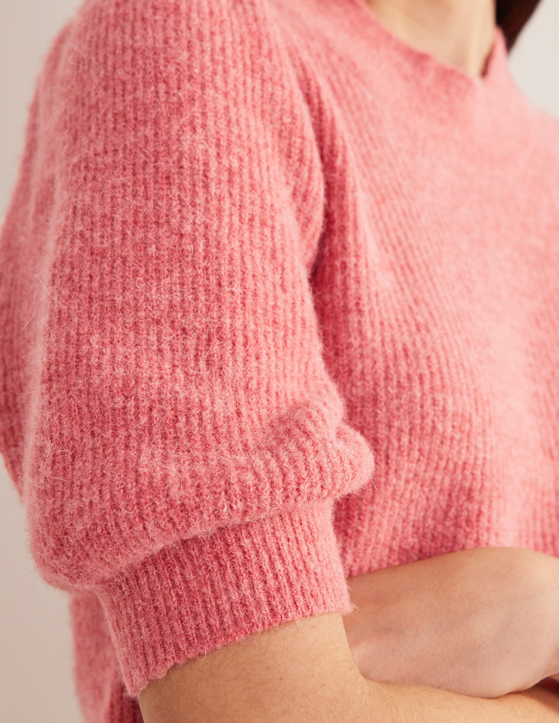 Ribbed Fluffy Top-Faded Rose-2
