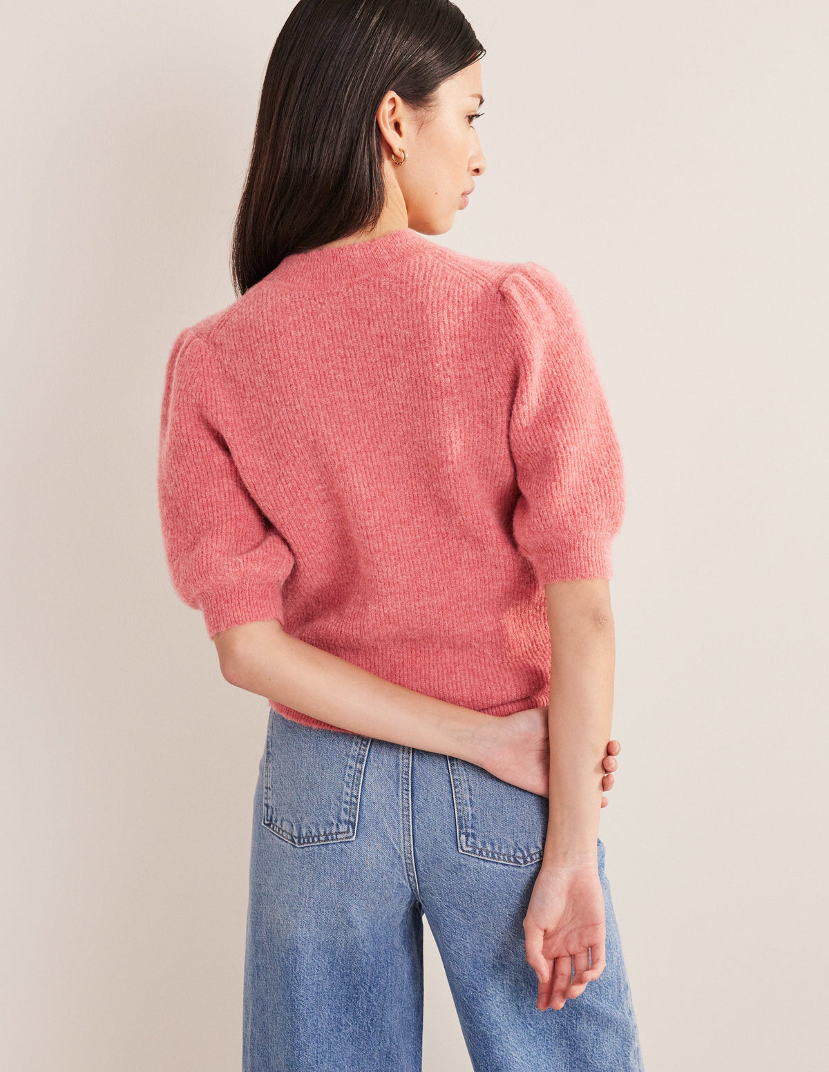 Ribbed Fluffy Top-Faded Rose - Image 3