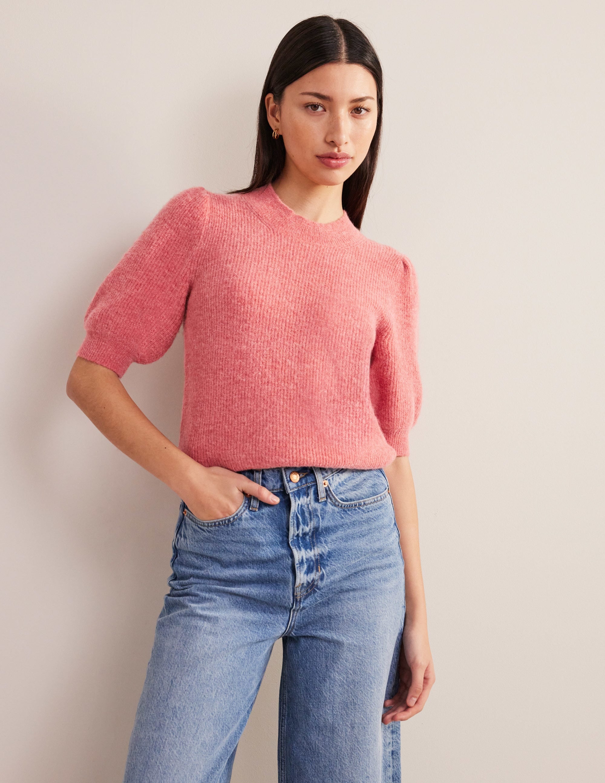 Ribbed Fluffy Top-Faded Rose - Image 4