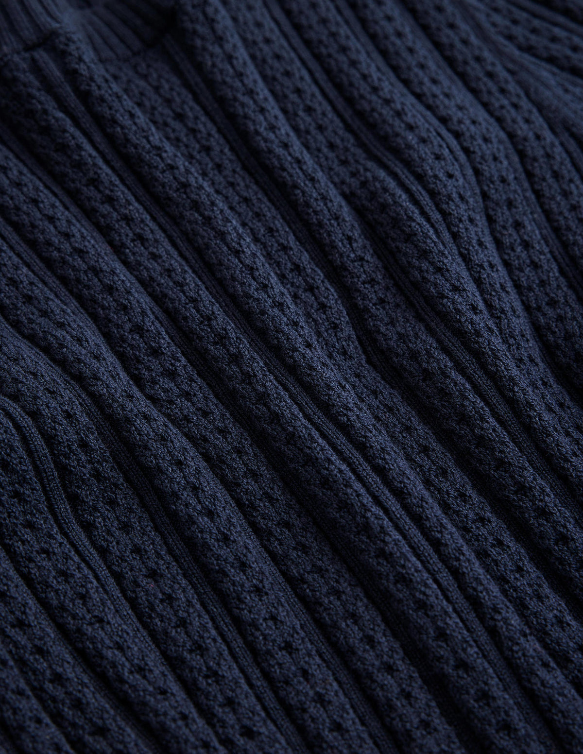 Ribbed Pointelle Top-Navy - Image 6