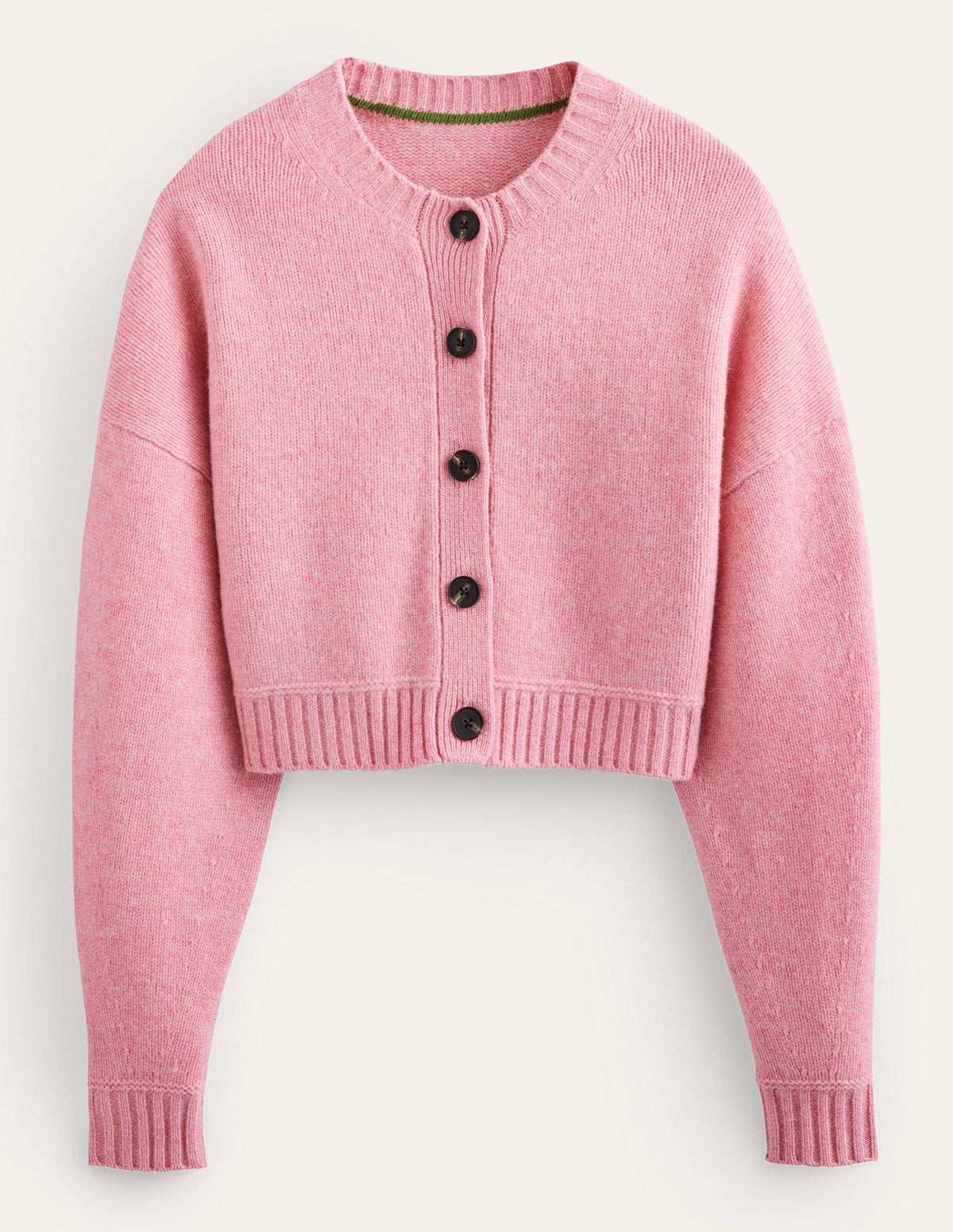 Brushed Wool Cropped Cardigan-Pink Lemonade-6