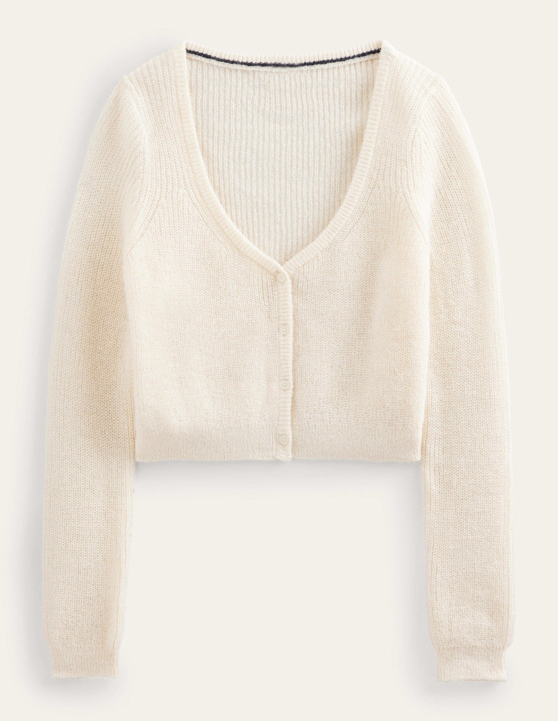 Cropped Fluffy Cardigan-Warm Ivory-5