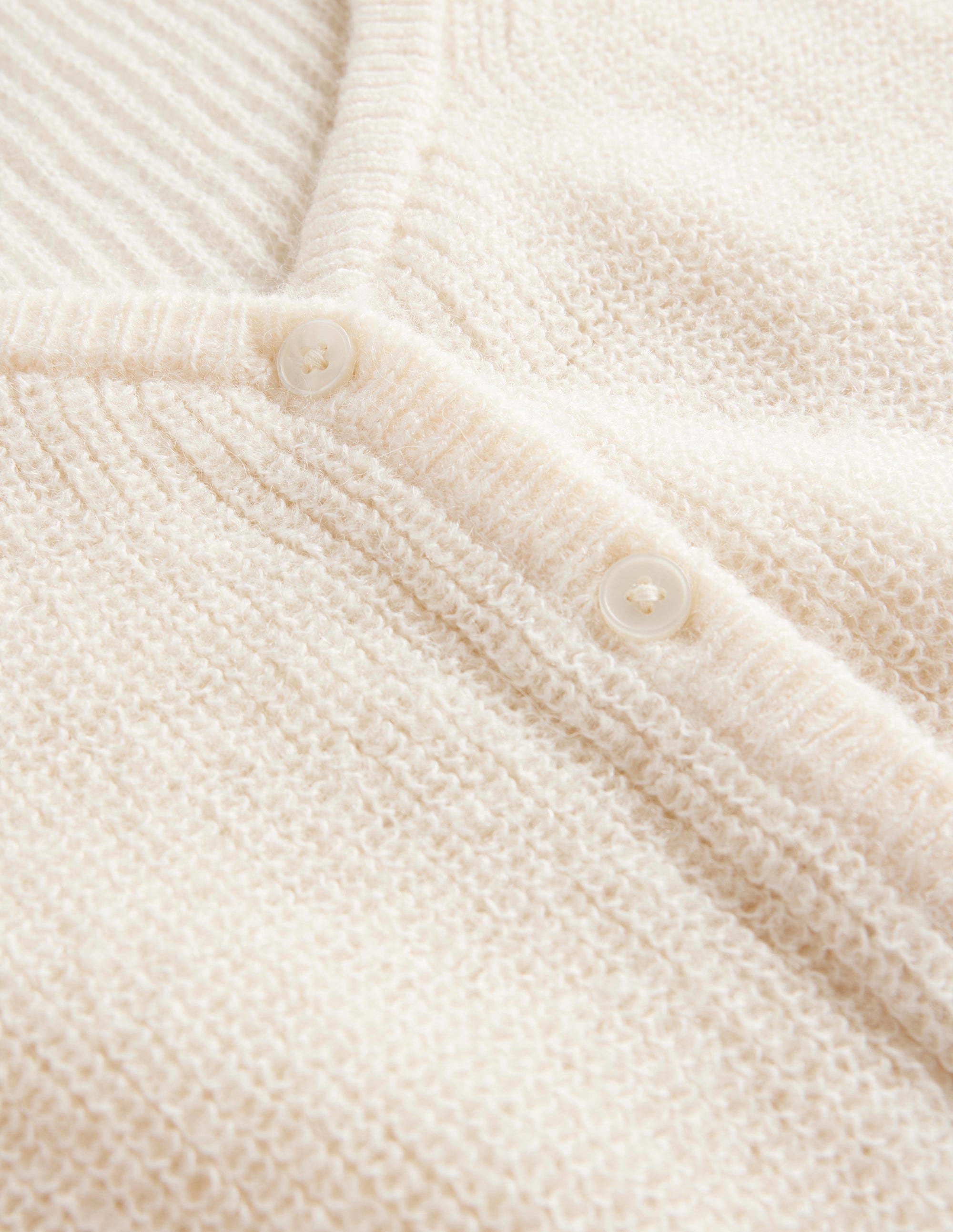 Cropped Fluffy Cardigan-Warm Ivory - Image 6