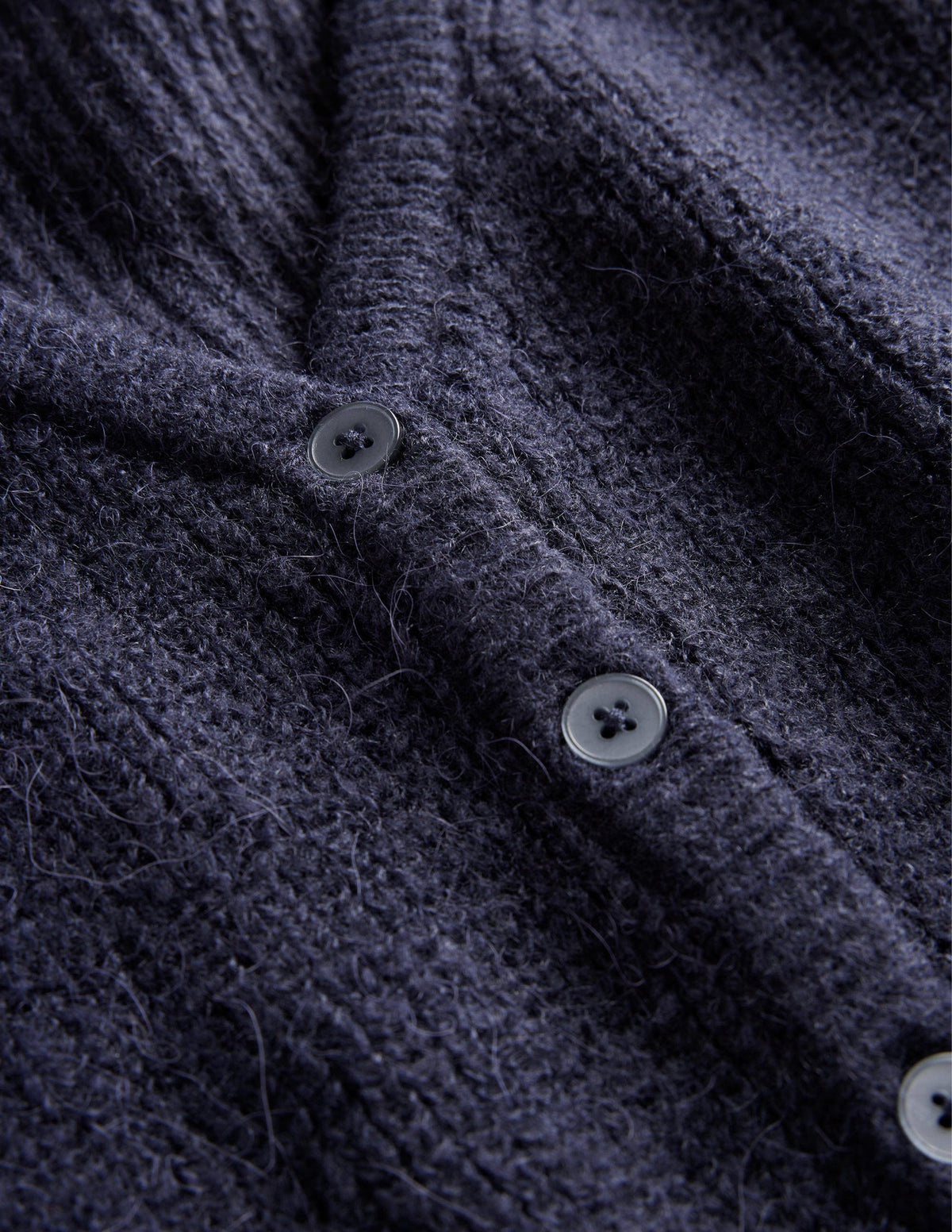 Cropped Fluffy Cardigan-Navy - Image 6
