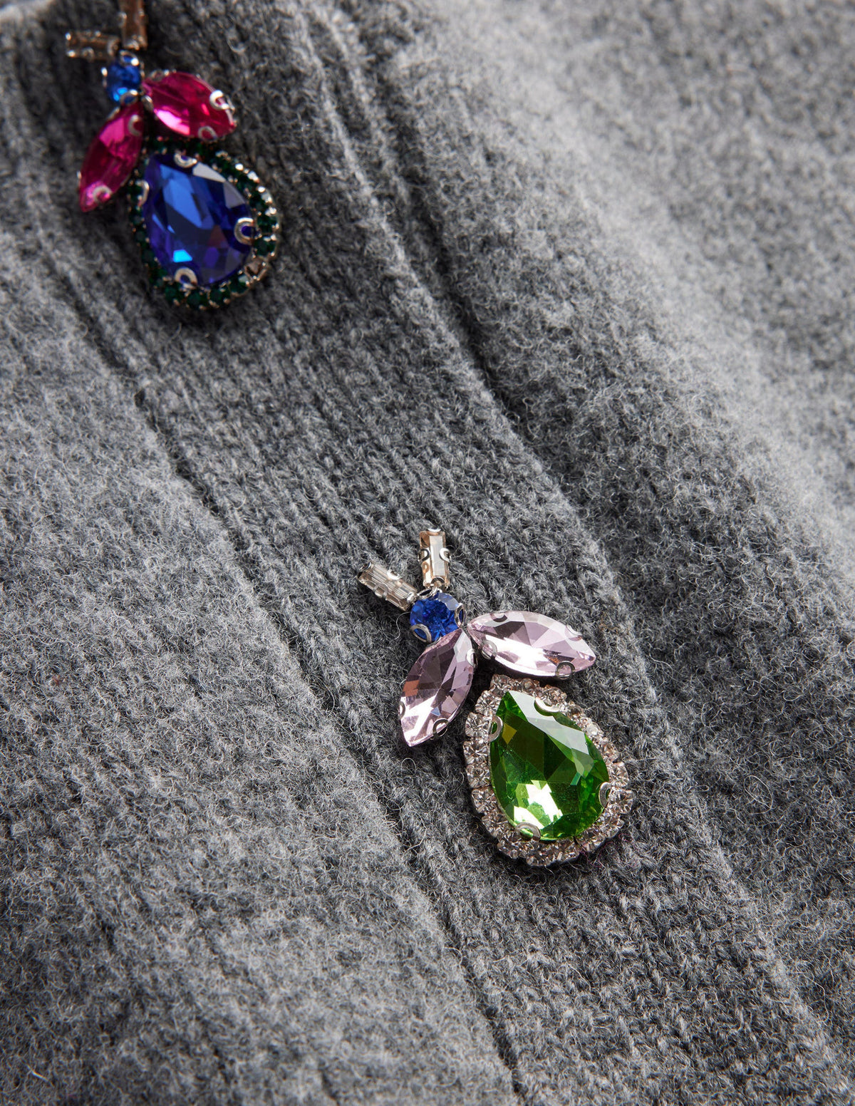 Embellished Bug Cardigan-Dark Grey Melange - Image 7