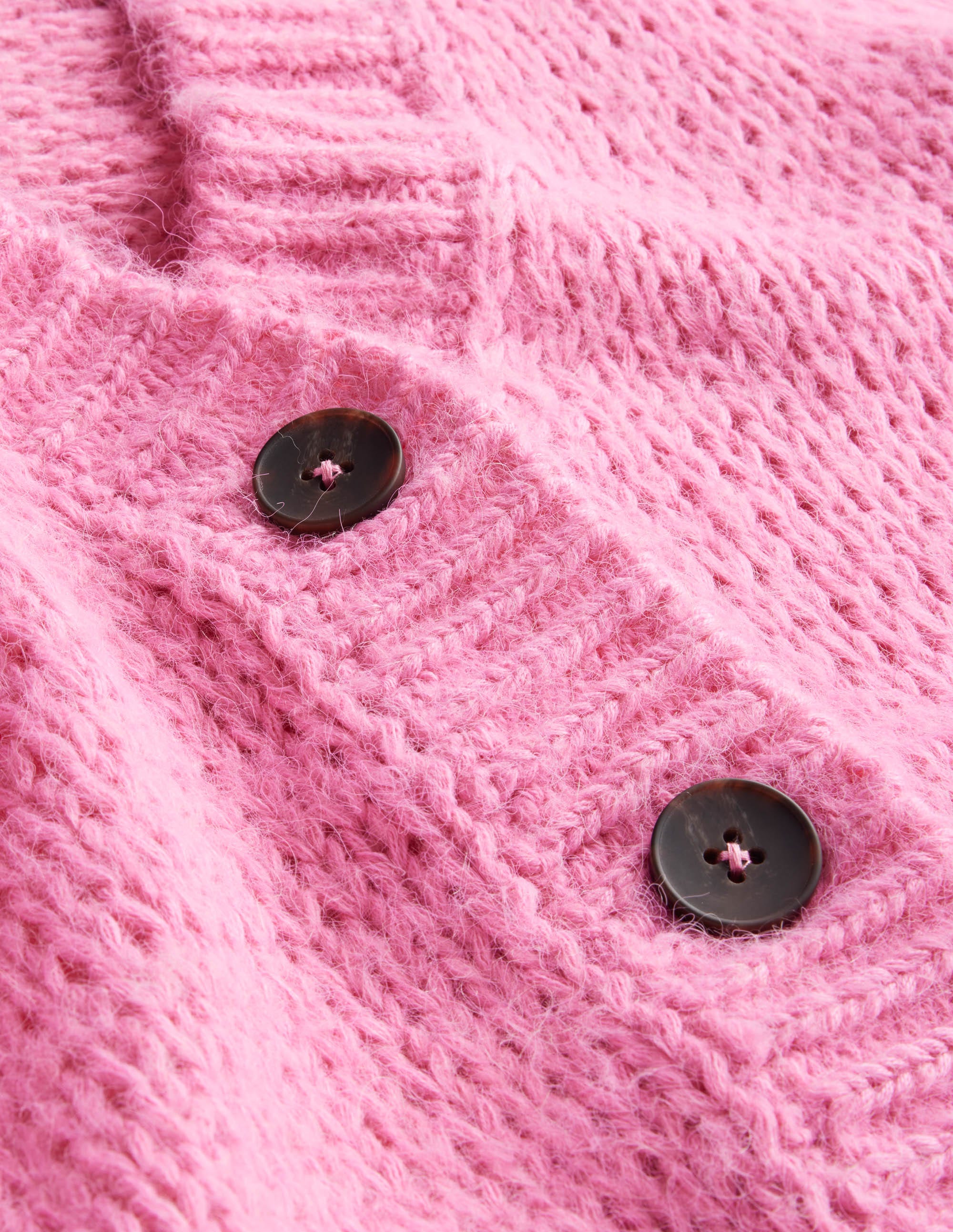 Fluffy Open Stitch Cardigan-Candy Floss Pink - Image 3