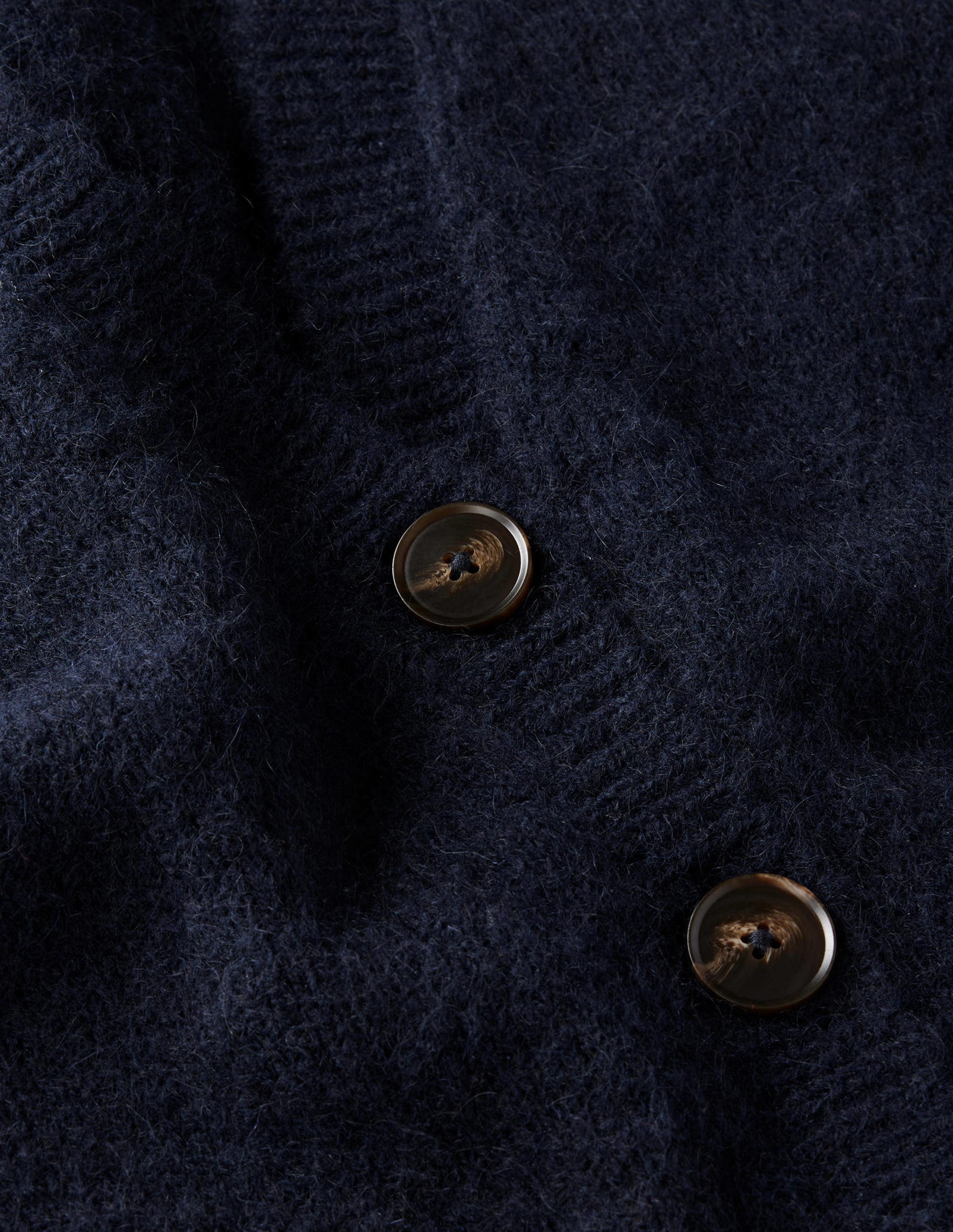 Cropped Fluffy Cardigan Tank-Navy - Image 6