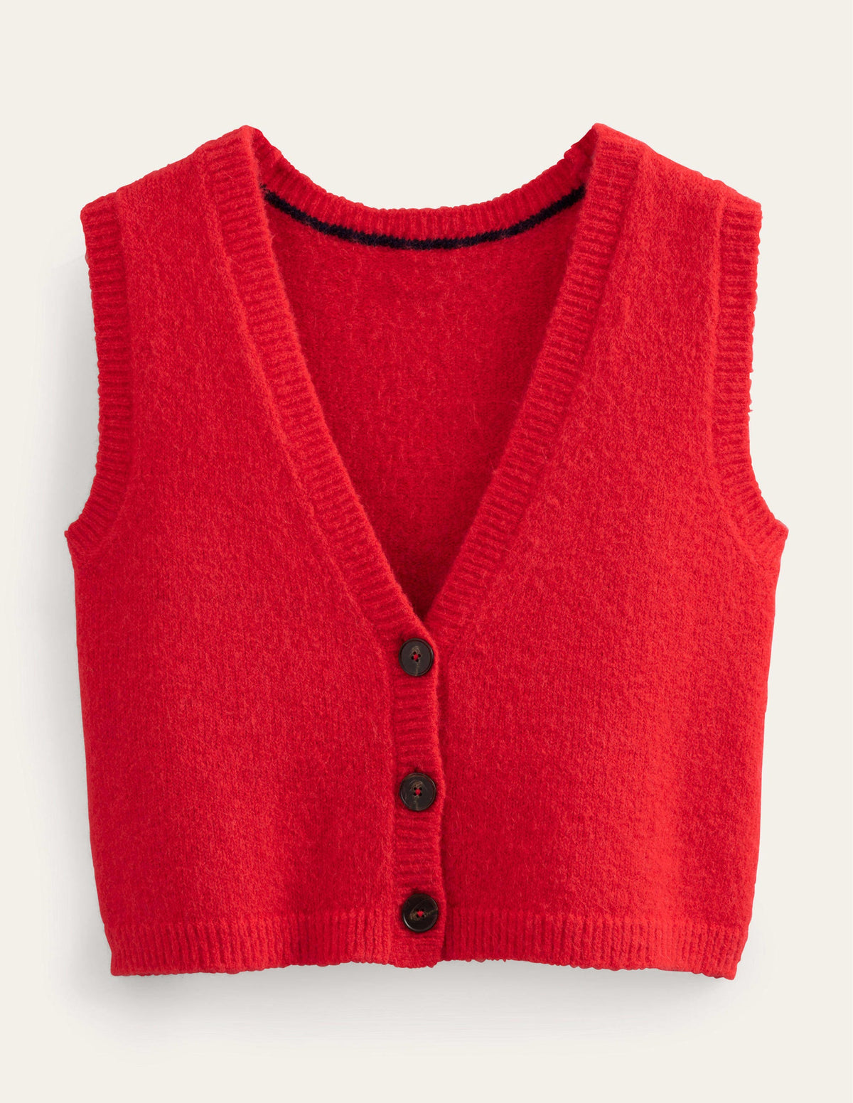 Cropped Fluffy Cardigan Tank-High Risk Red-5