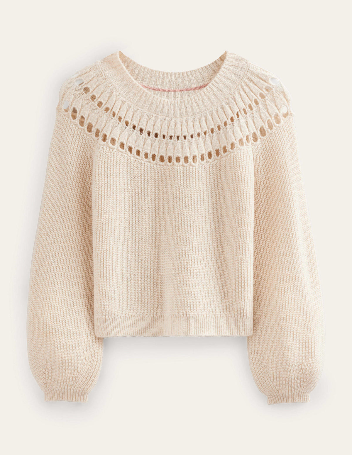 Fluffy Ruffle Sweater-Ivory Marl - Image 5