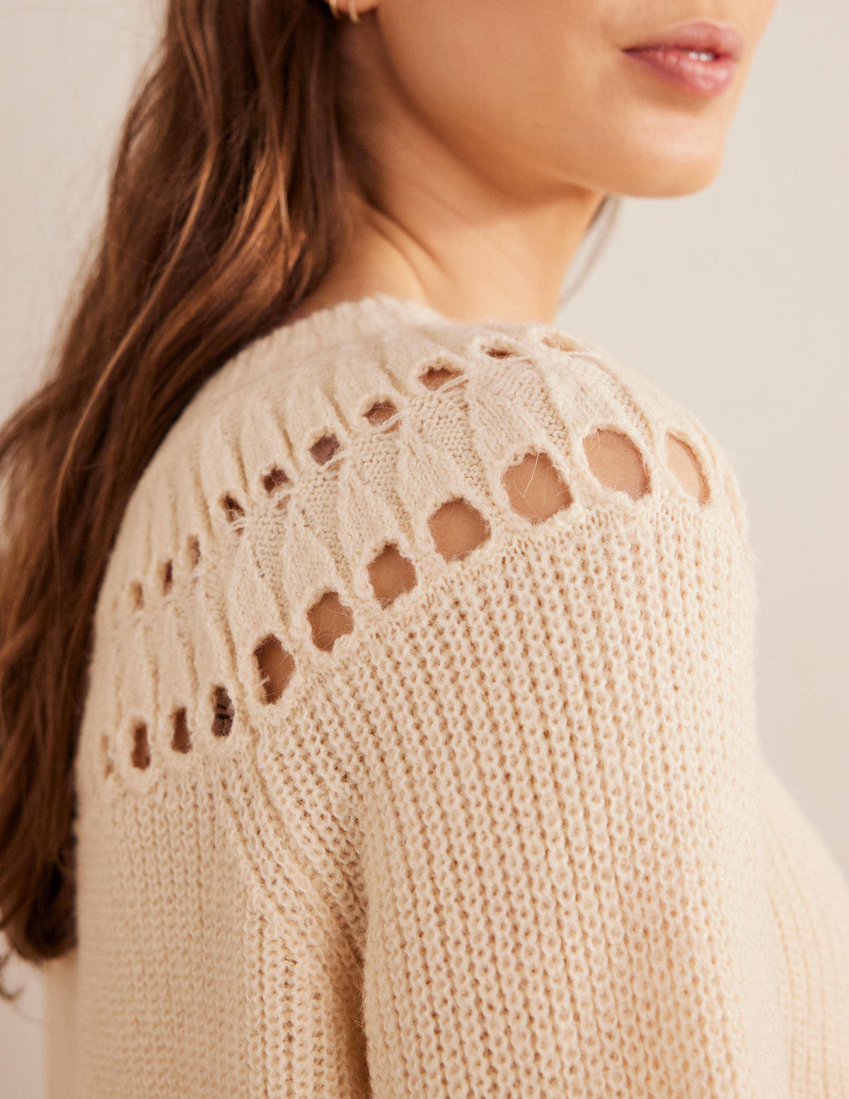 Fluffy Ruffle Sweater-Ivory Marl-2