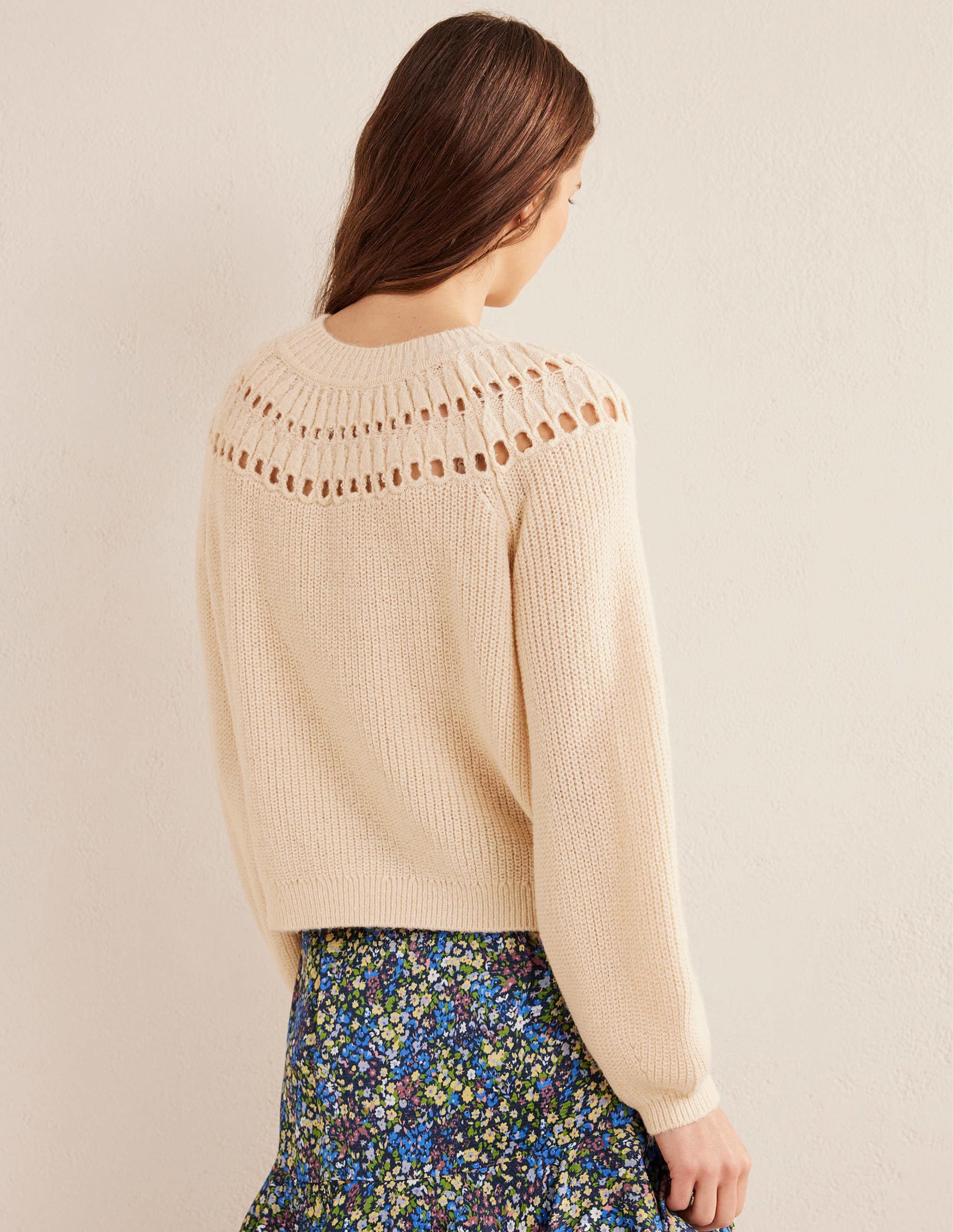 Fluffy Ruffle Sweater-Ivory Marl - Image 3