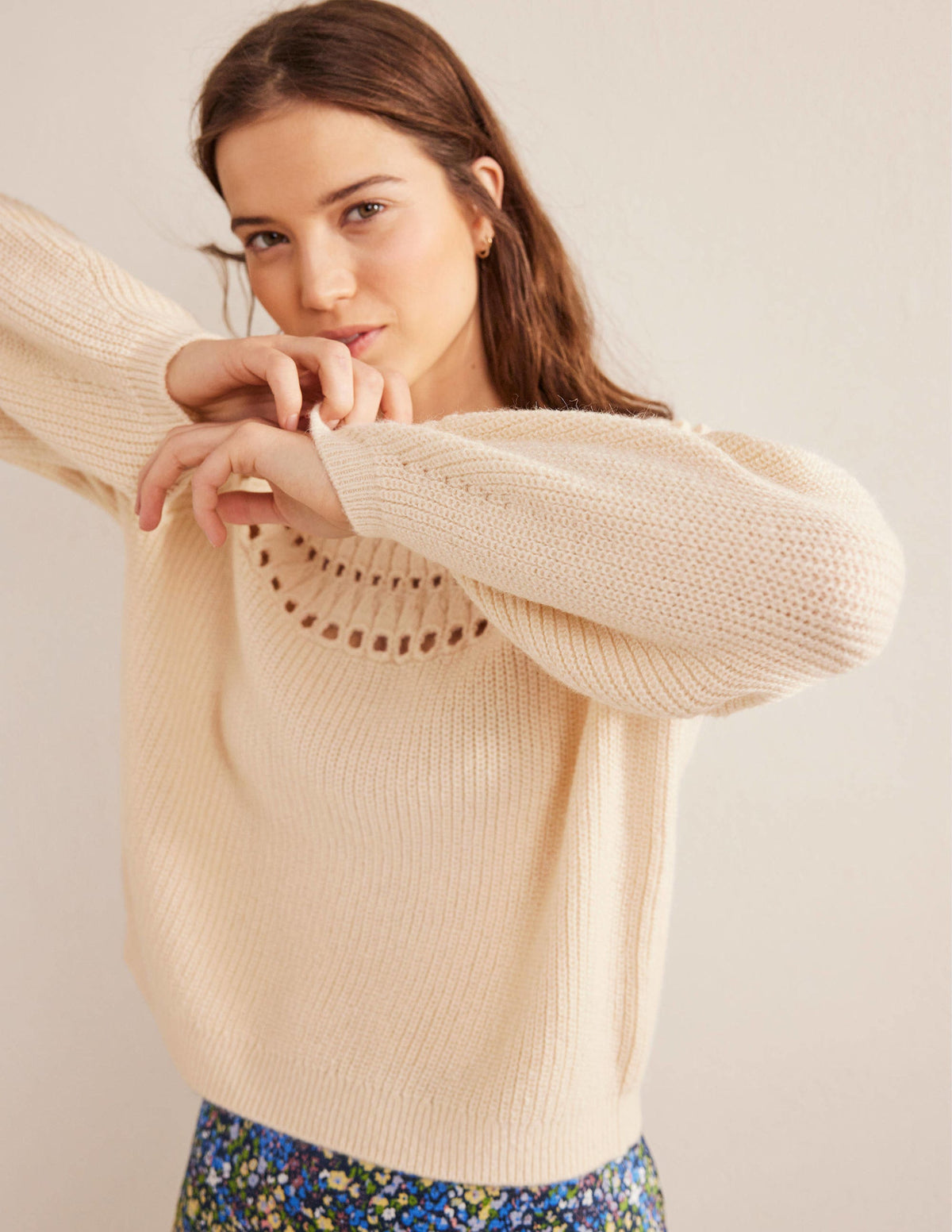 Fluffy Ruffle Sweater-Ivory Marl - Image 4