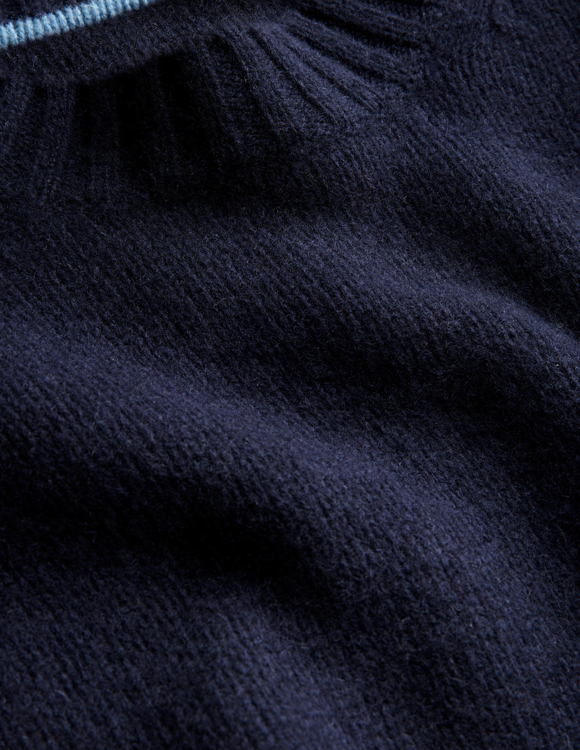 Brushed Wool Cropped Sweater-Navy - Image 9