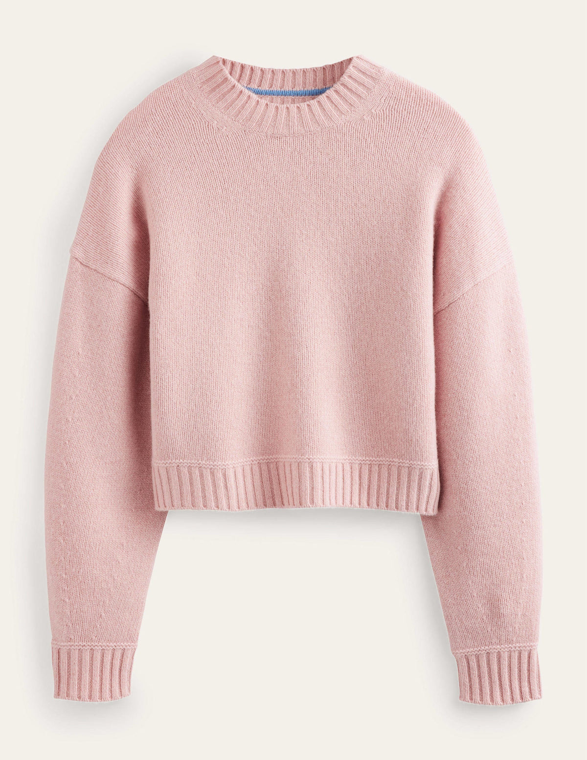 Brushed Wool Cropped Sweater-Chalky Pink-6