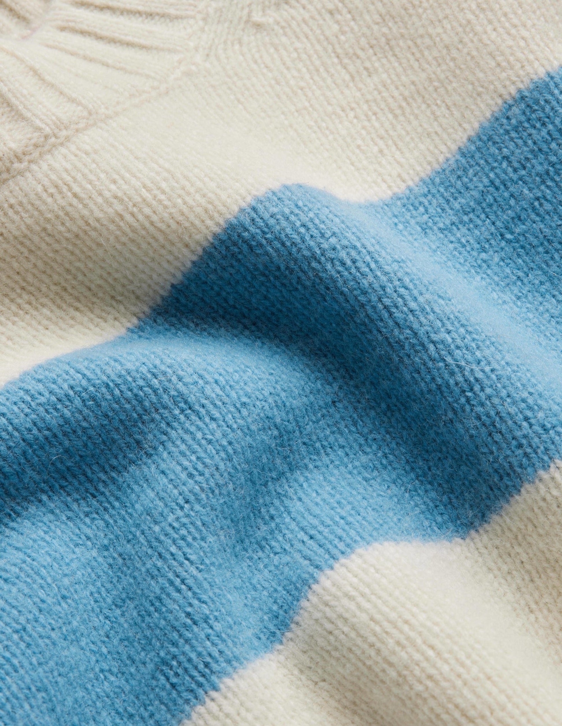 Brushed Wool Cropped Sweater-Linseed, Ivory Stripe-7