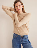Cashmere Stand Neck Sweater-Chinchilla Melange