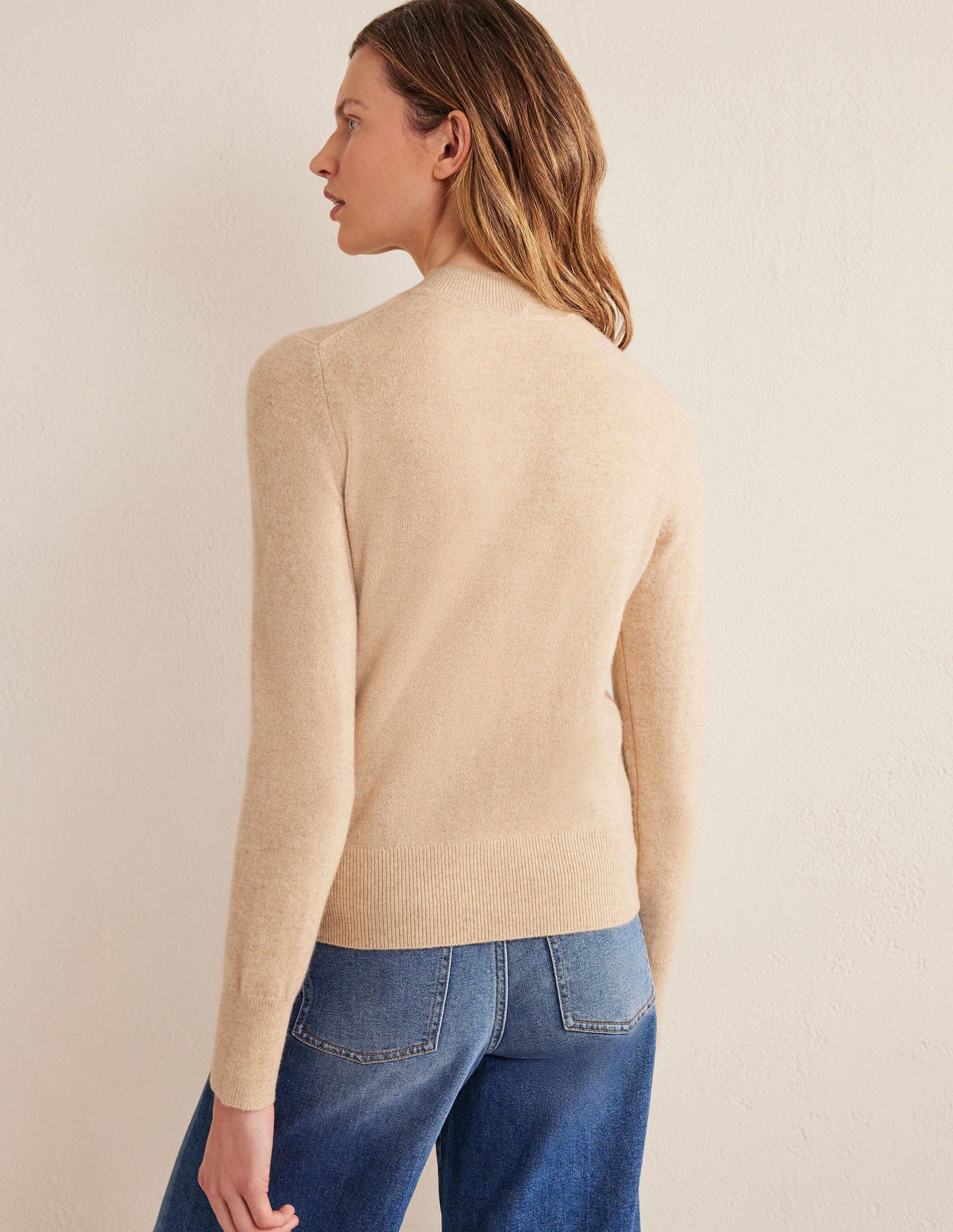 Cashmere Stand Neck Sweater-Chinchilla Melange - Image 3