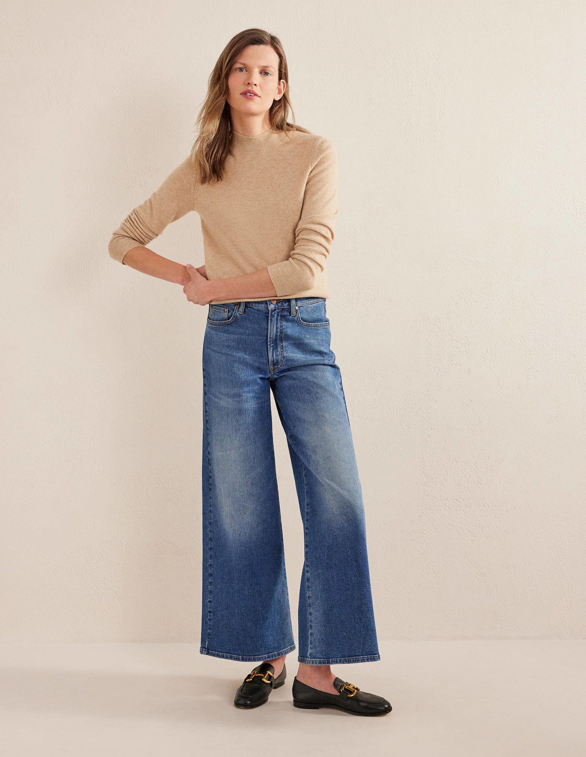 Cashmere Stand Neck Sweater-Chinchilla Melange-5