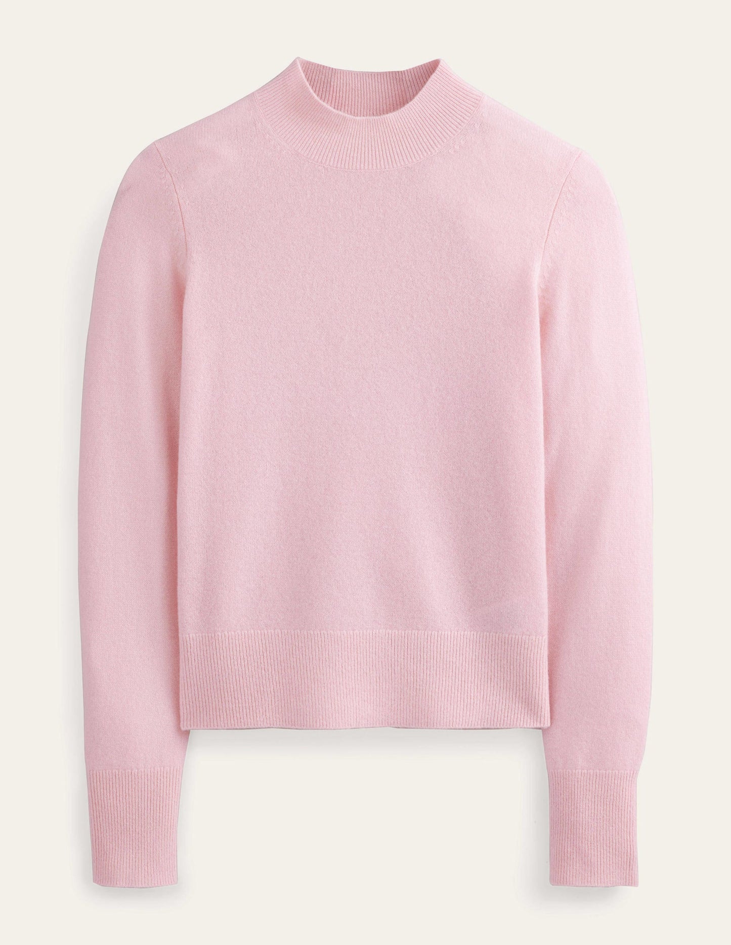 Cashmere Stand Neck Sweater-Marshmallow Pink
