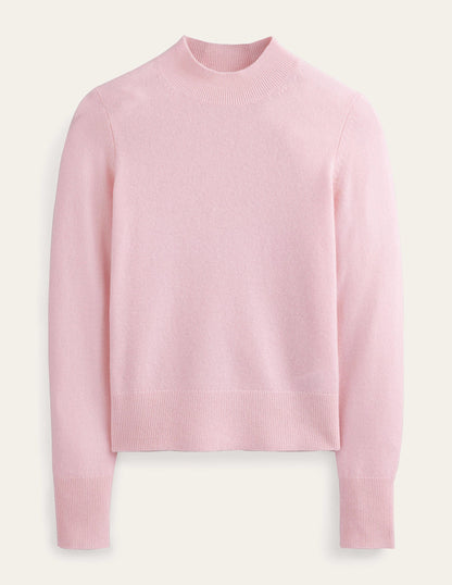 Cashmere Stand Neck Sweater-Marshmallow Pink-5