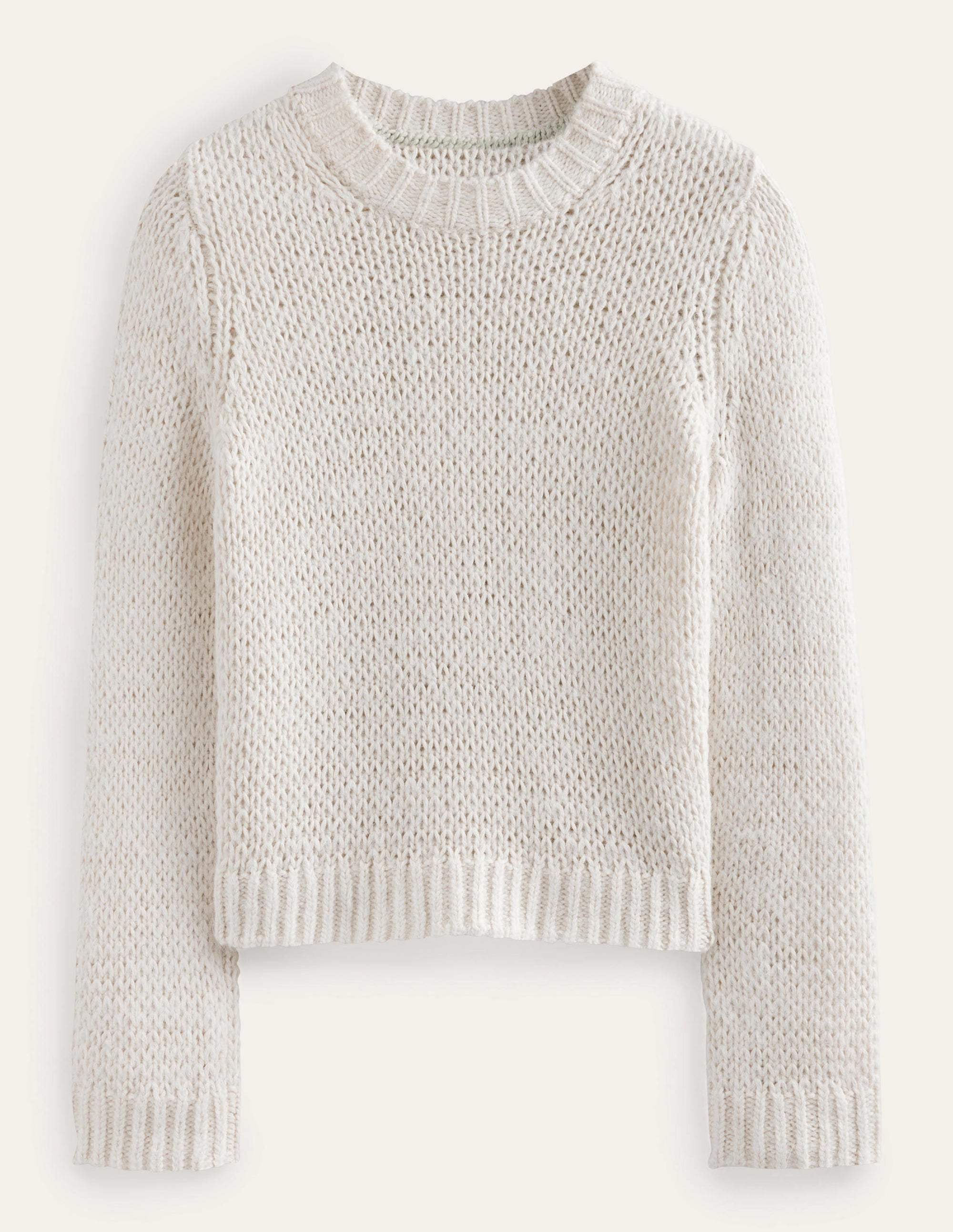 Fluffy Open Stitch Sweater-Warm Ivory - Image 5