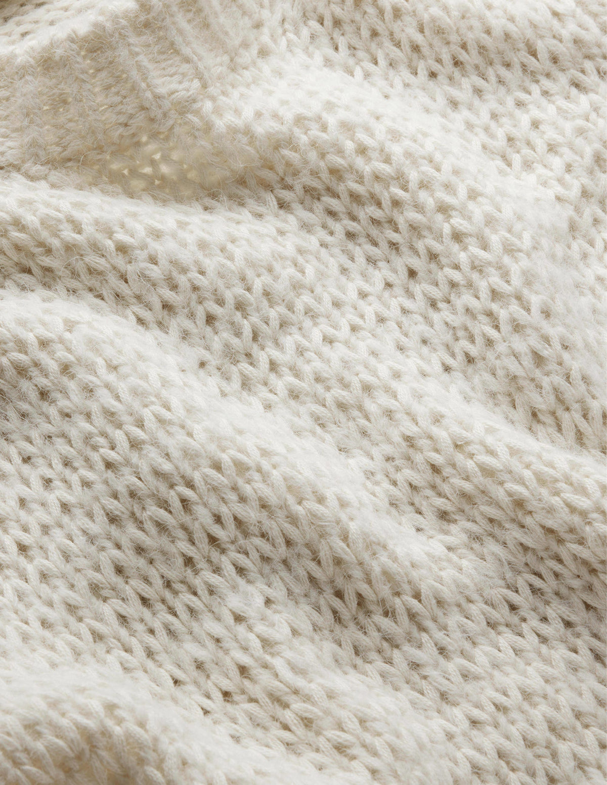 Fluffy Open Stitch Sweater-Warm Ivory - Image 6