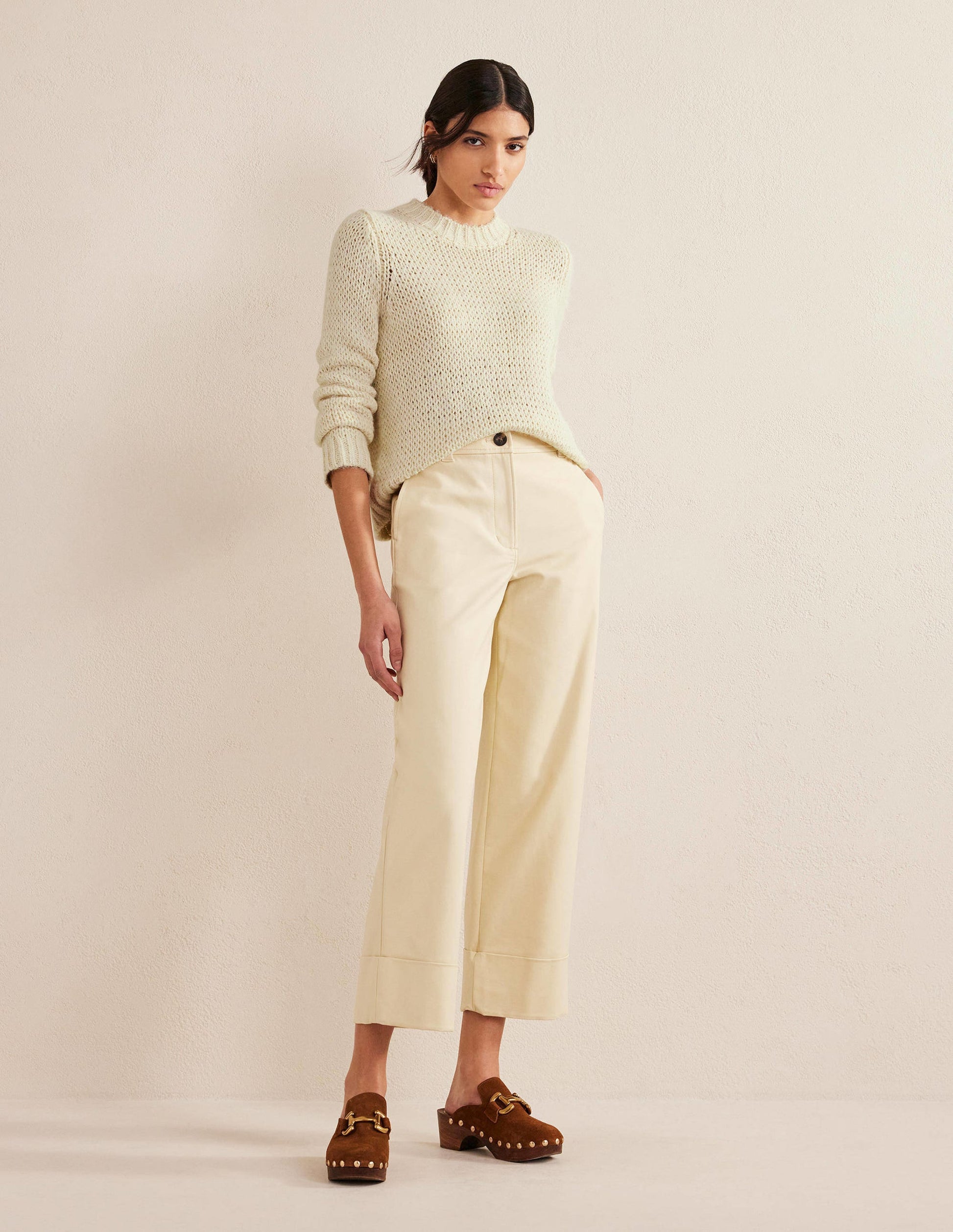 Fluffy Open Stitch Sweater-Warm Ivory-4