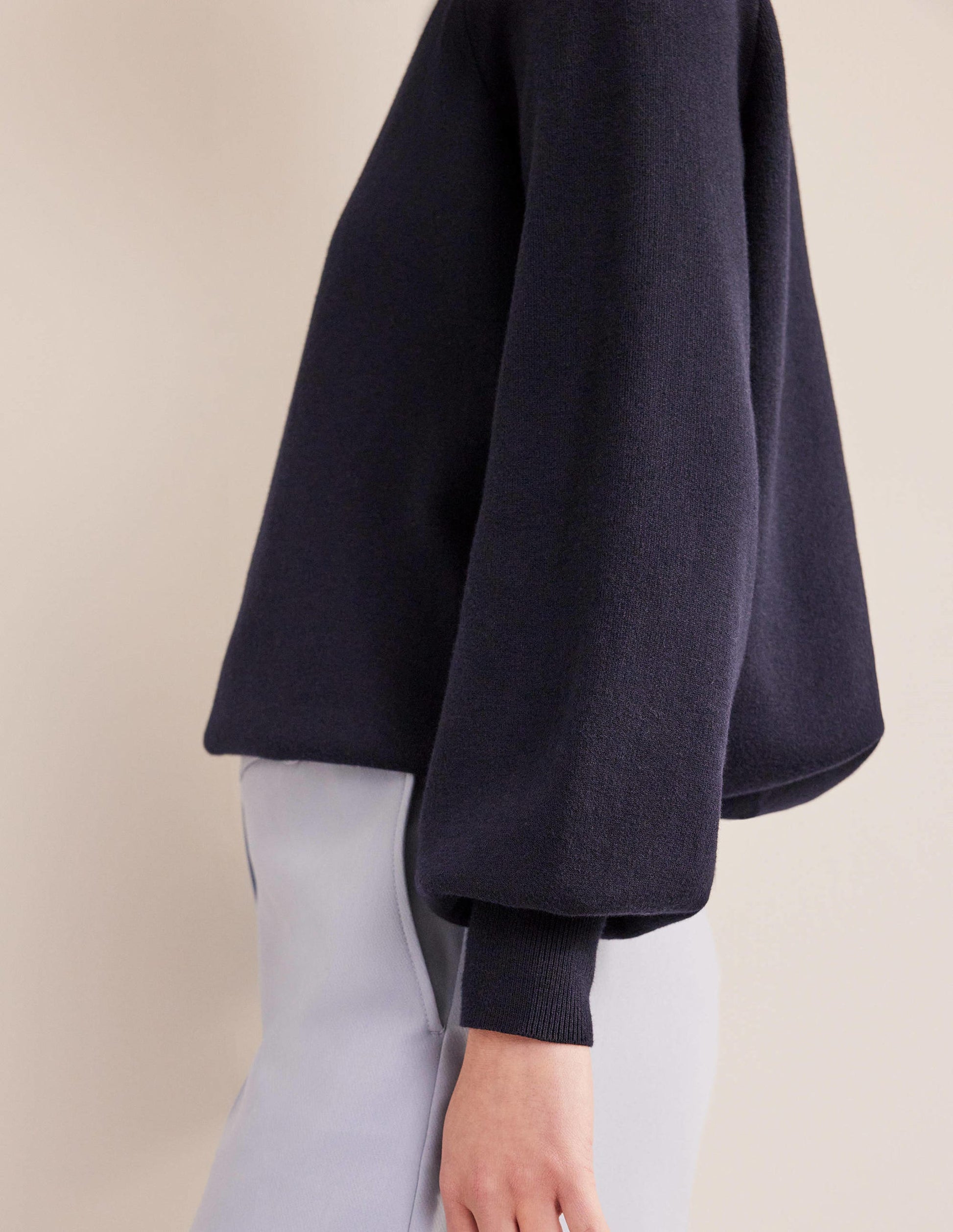 Crew Neck Sweater-Navy-2