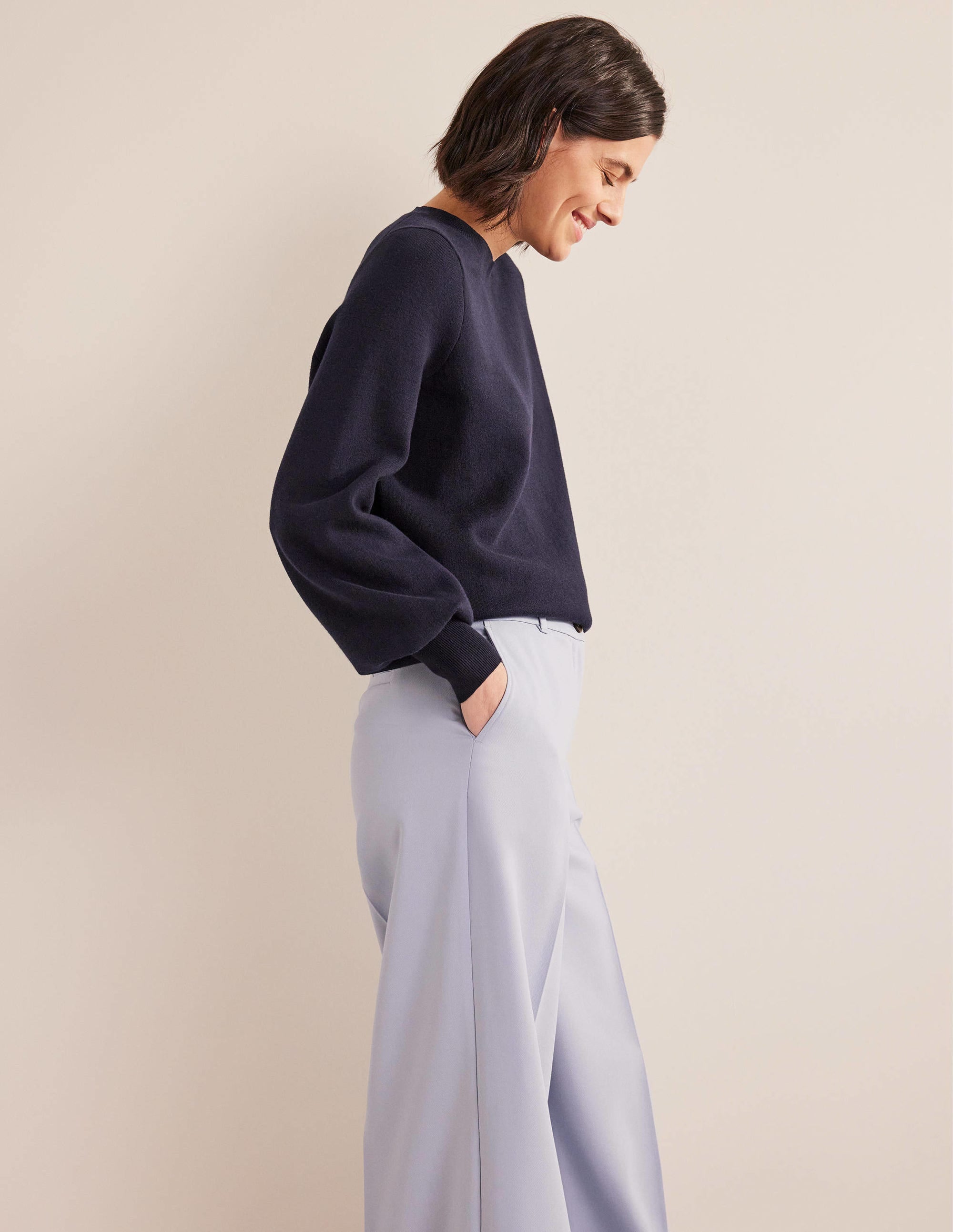 Crew Neck Sweater-Navy - Image 4