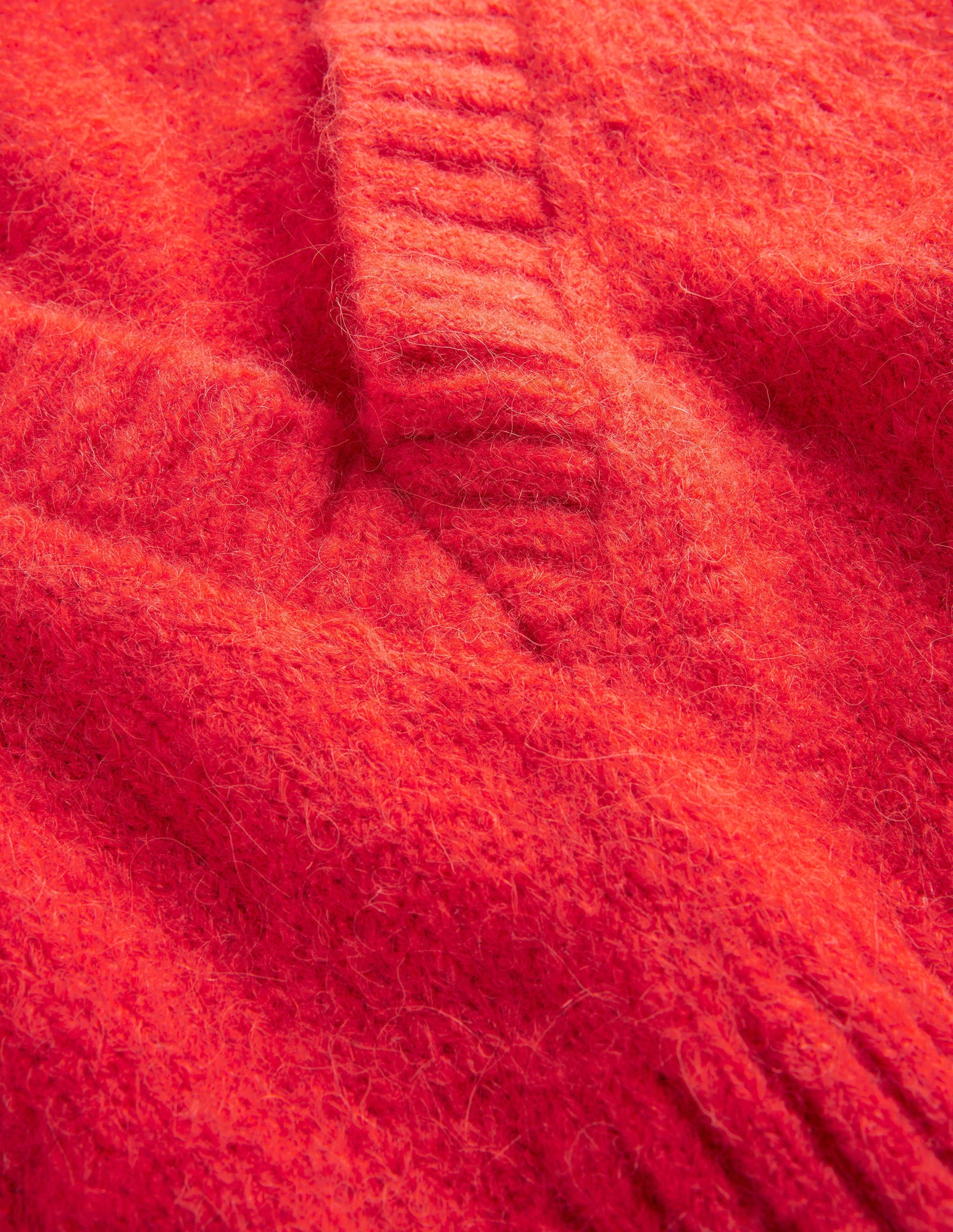 Fluffy Cropped V-Neck Vest-Tomato - Image 6