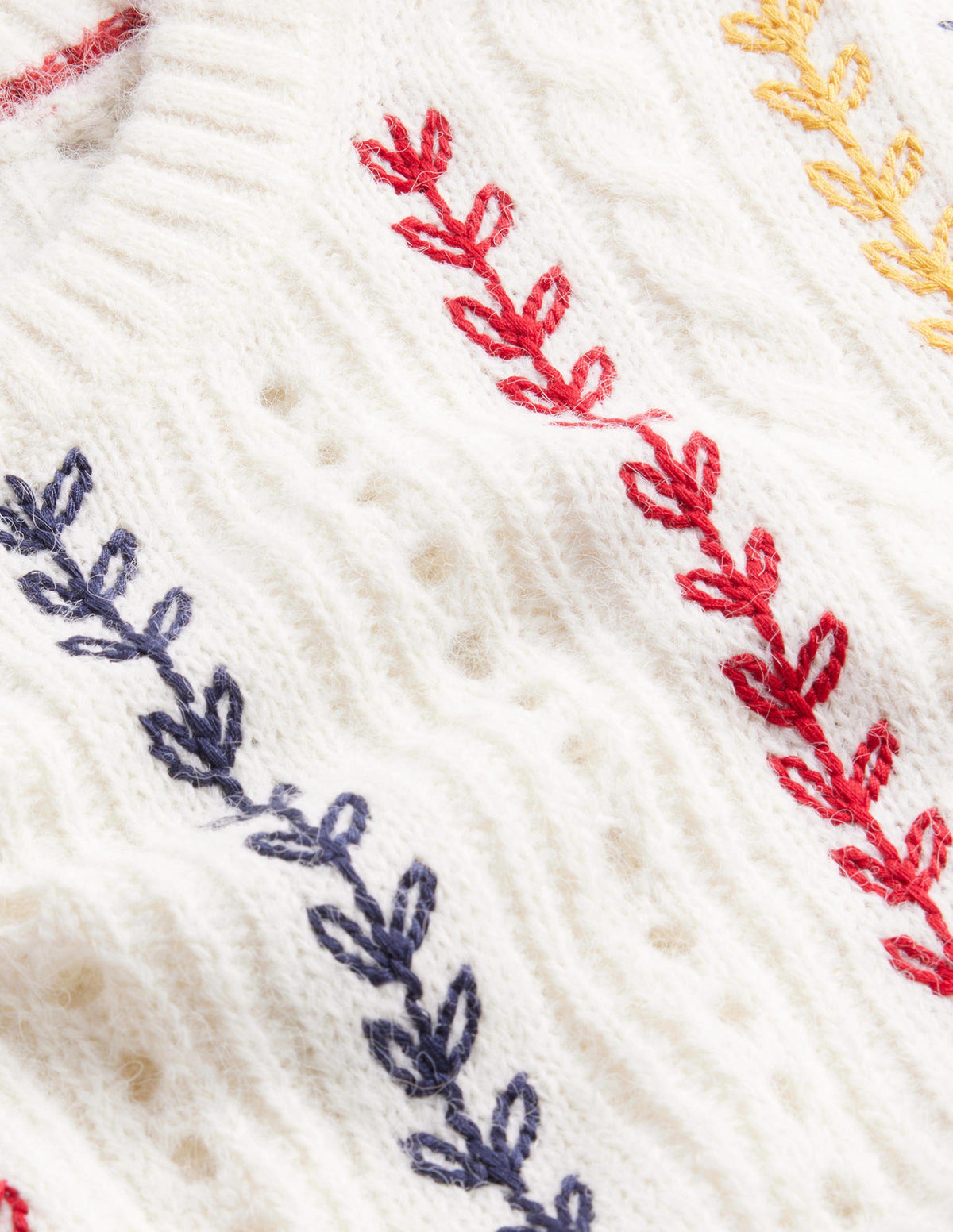 Fluffy Embroidery Sweater-Warm Ivory - Image 6