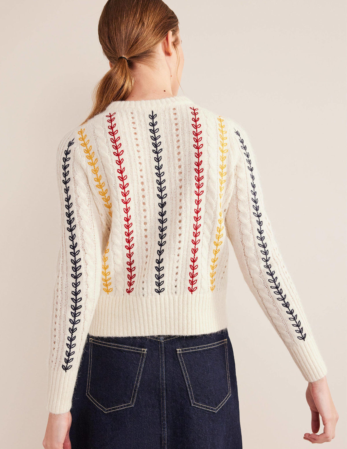 Fluffy Embroidery Sweater-Warm Ivory-3