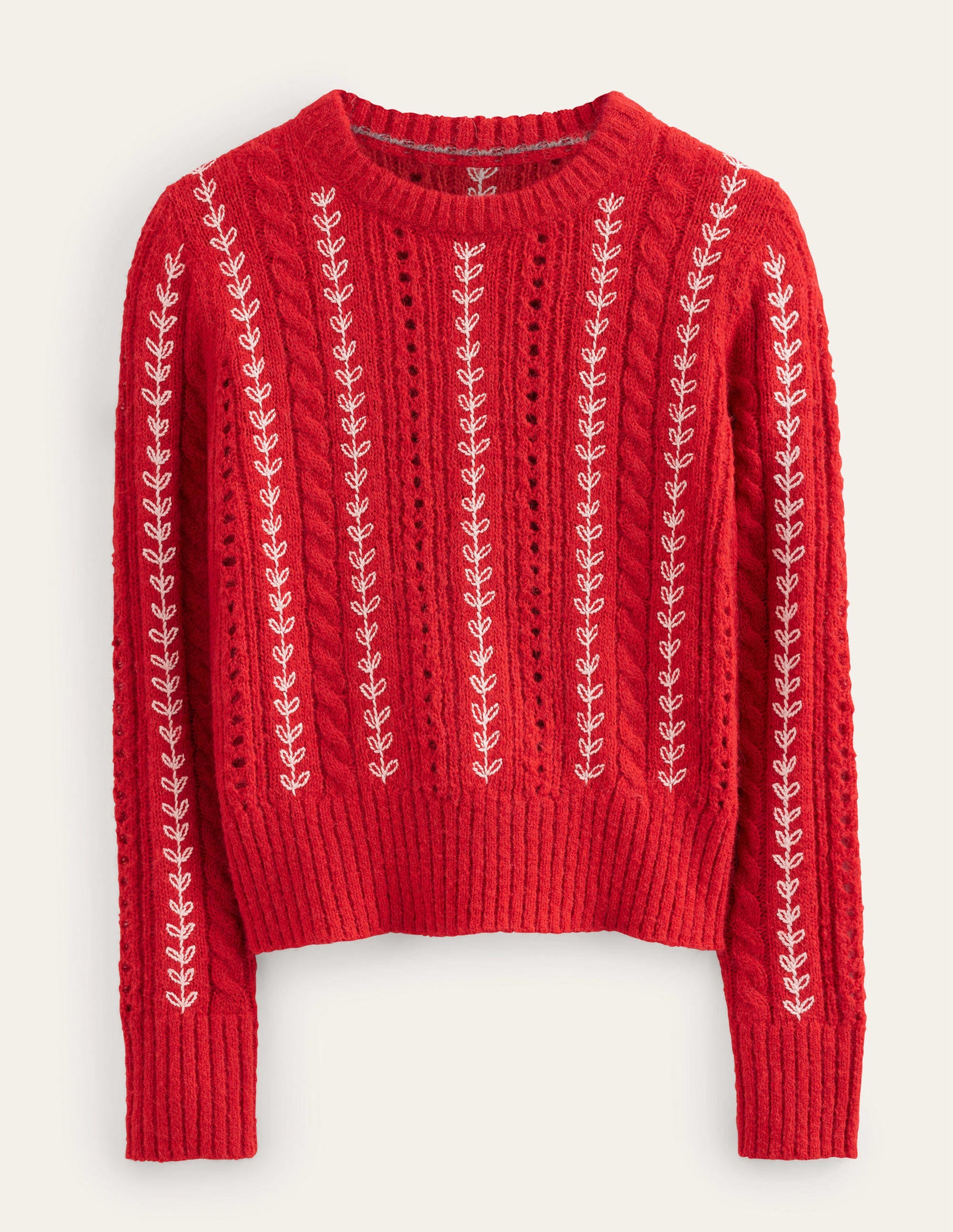 Fluffy Embroidery Sweater-Tomato - Image 5