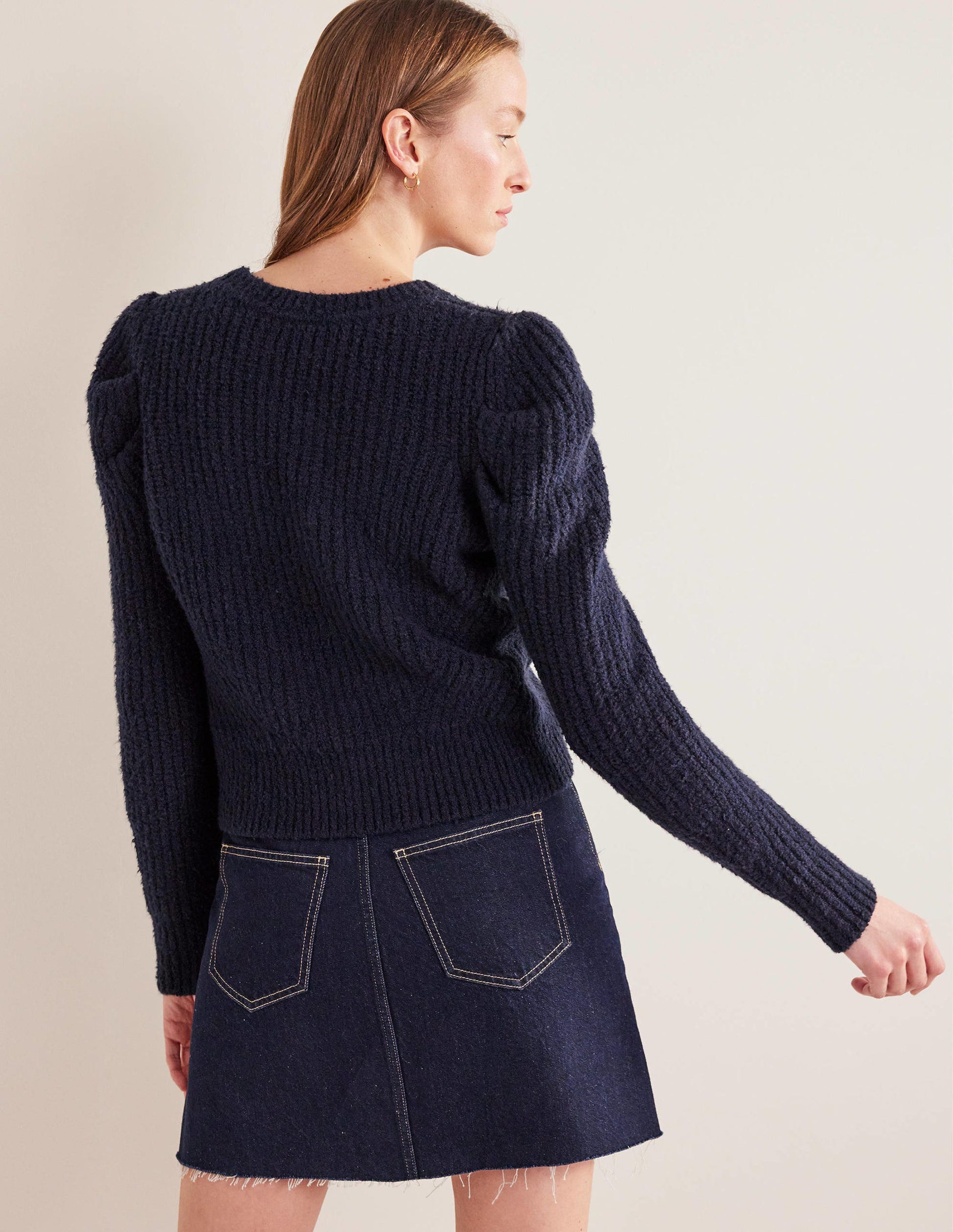 Engineered Rib Pleat Sweater-Navy-3