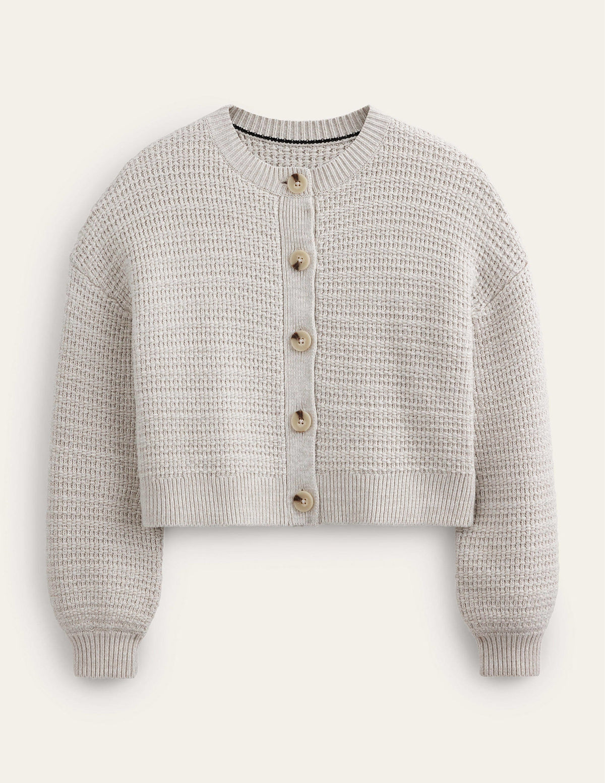 Textured Knitted Bomber Jacket-Silver Melange-5