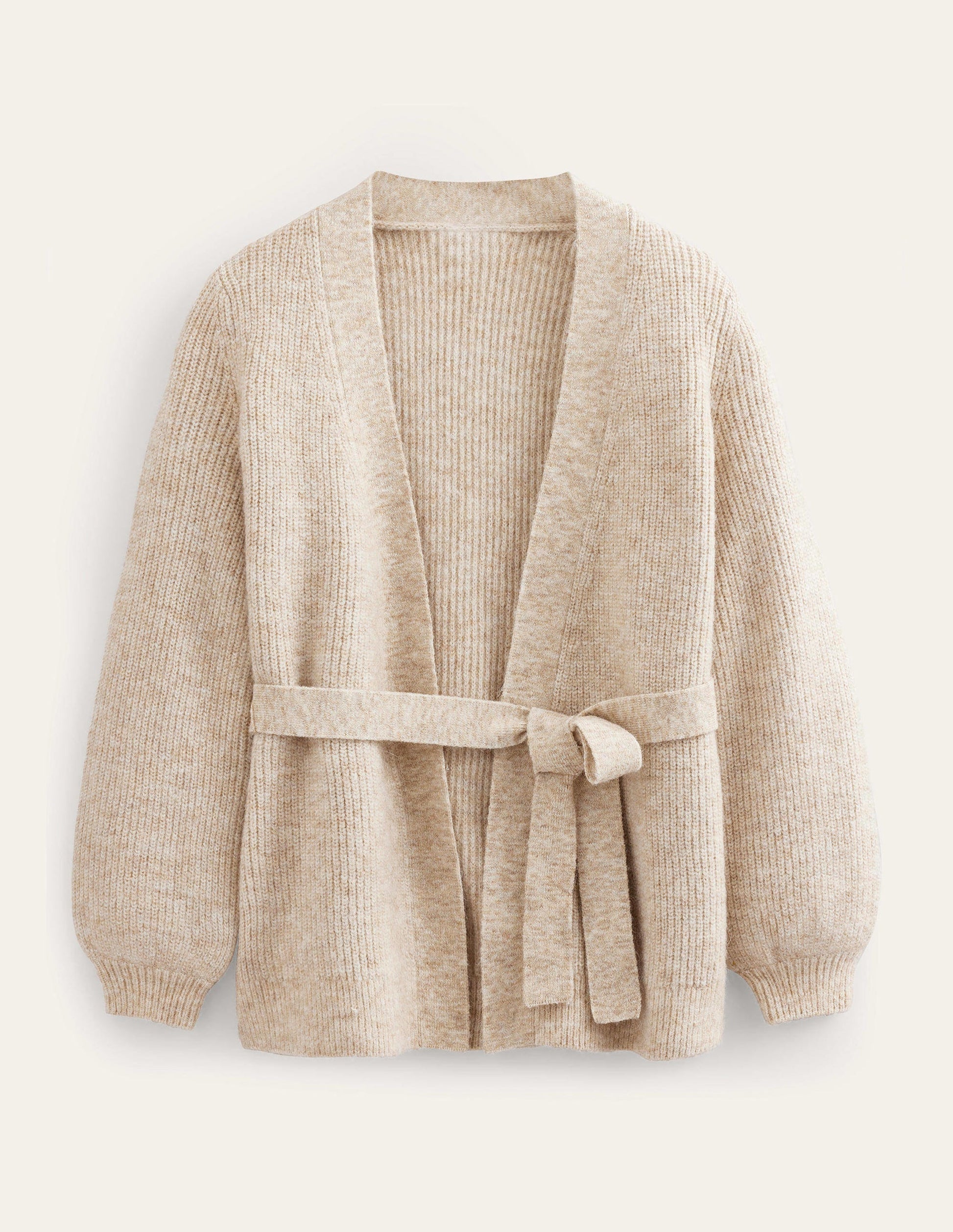 Fluffy Belted Cardigan-Chinchilla Melange-6