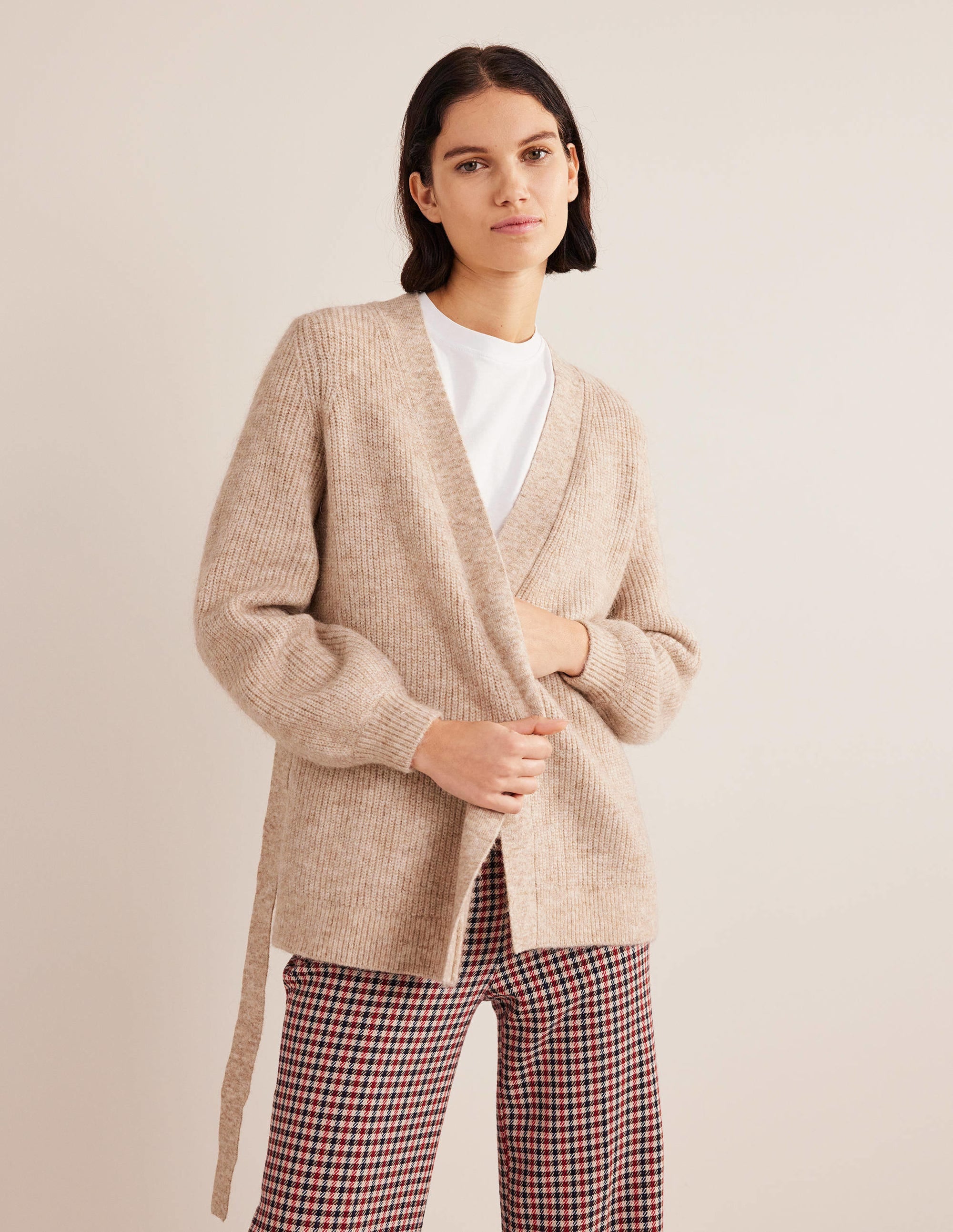 Fluffy Belted Cardigan-Chinchilla Melange - Image 4
