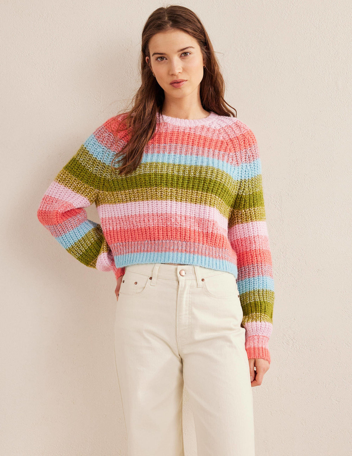 Fluffy Ribbed Raglan Sweater-Rainbow Stripe-4