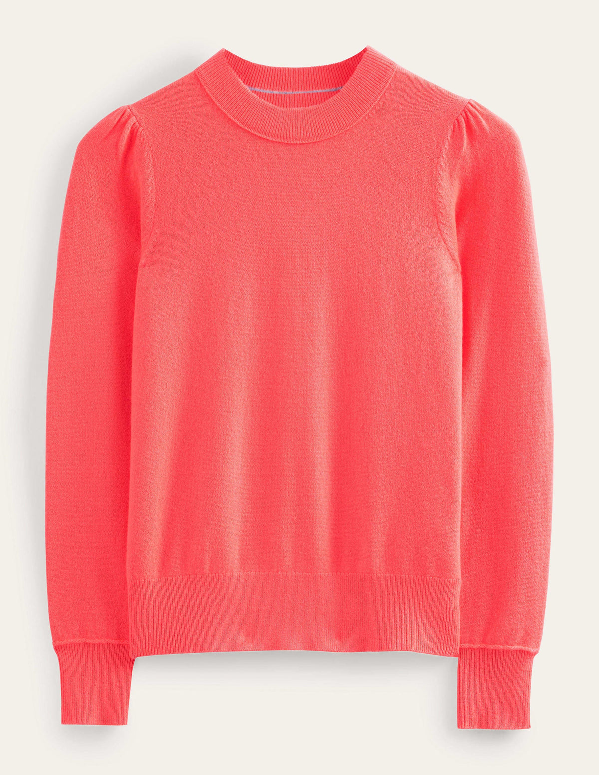 Cashmere Puff Shoulder Sweater-Bright Watermelon - Image 6