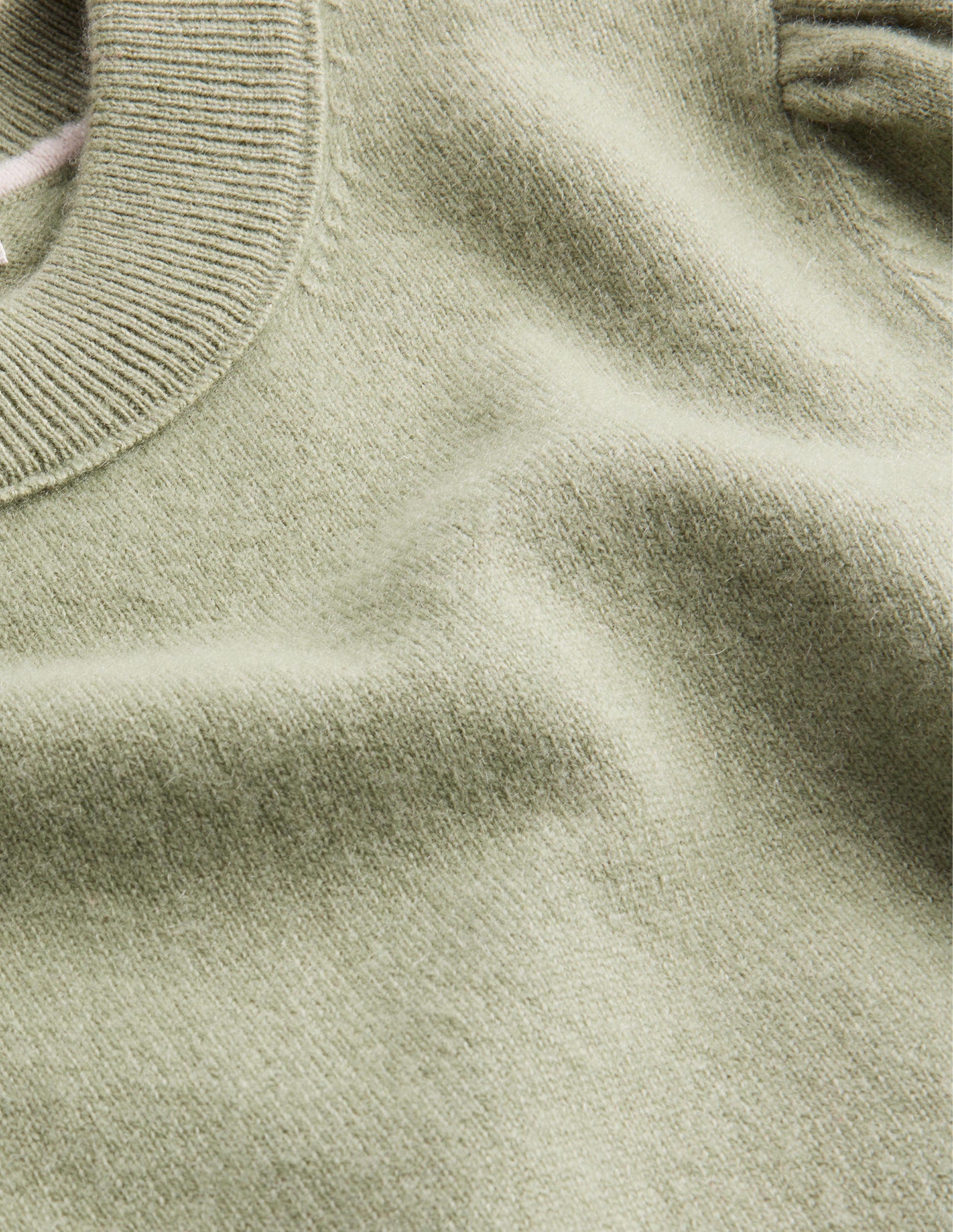 Cashmere Puff Shoulder Sweater-Stone Green-6