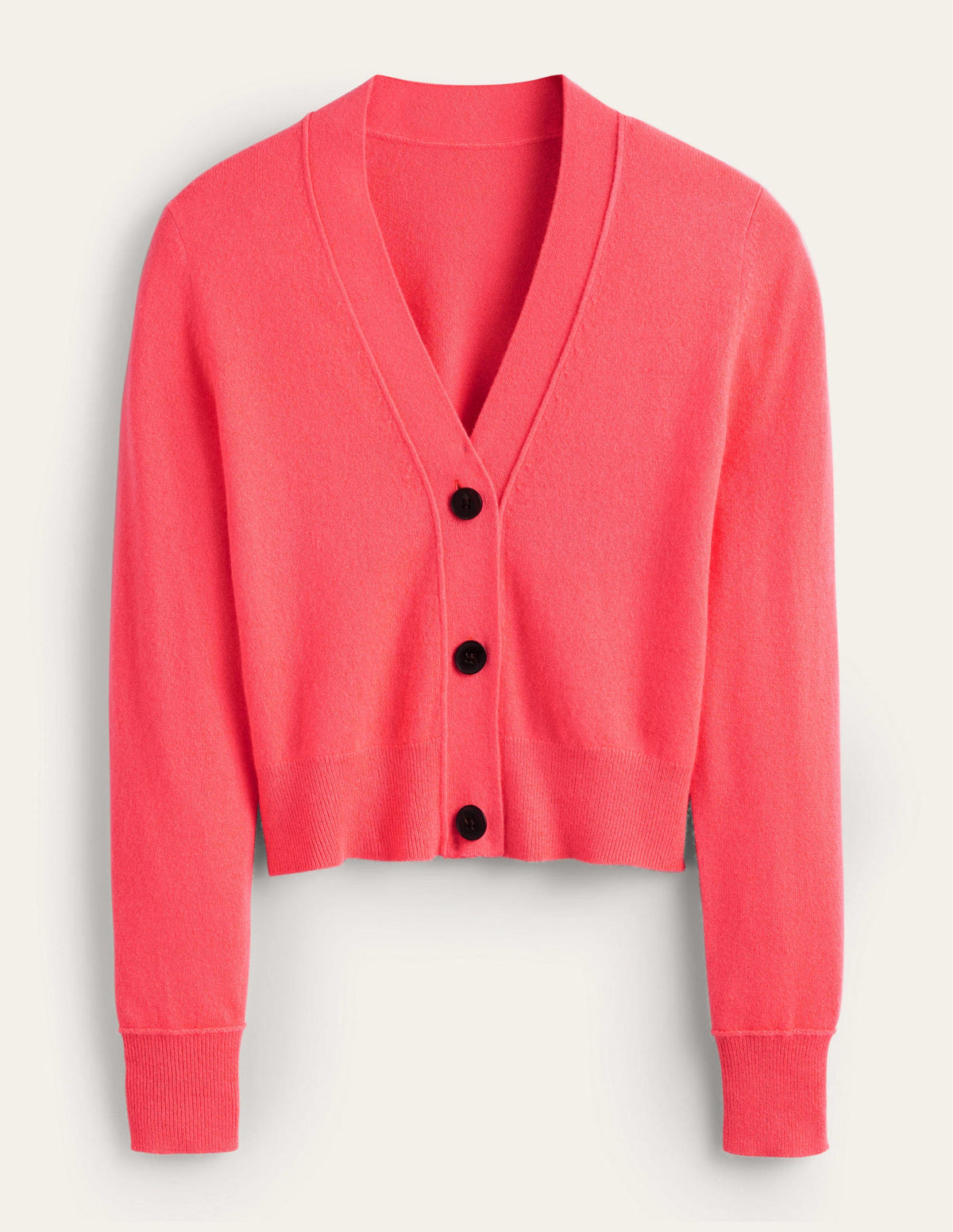 Cashmere V-neck Cardigan-Bright Watermelon - Image 4