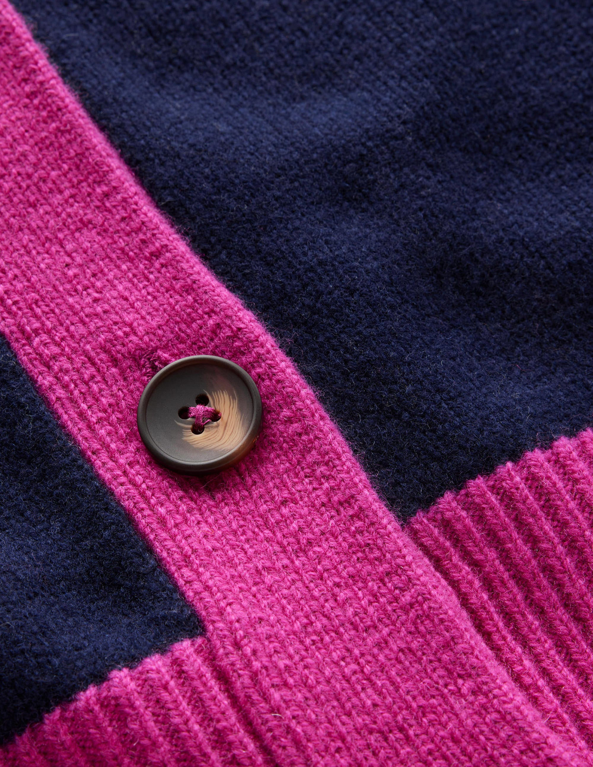 Olivia Merino Cardigan-French Navy Colourblock - Image 6
