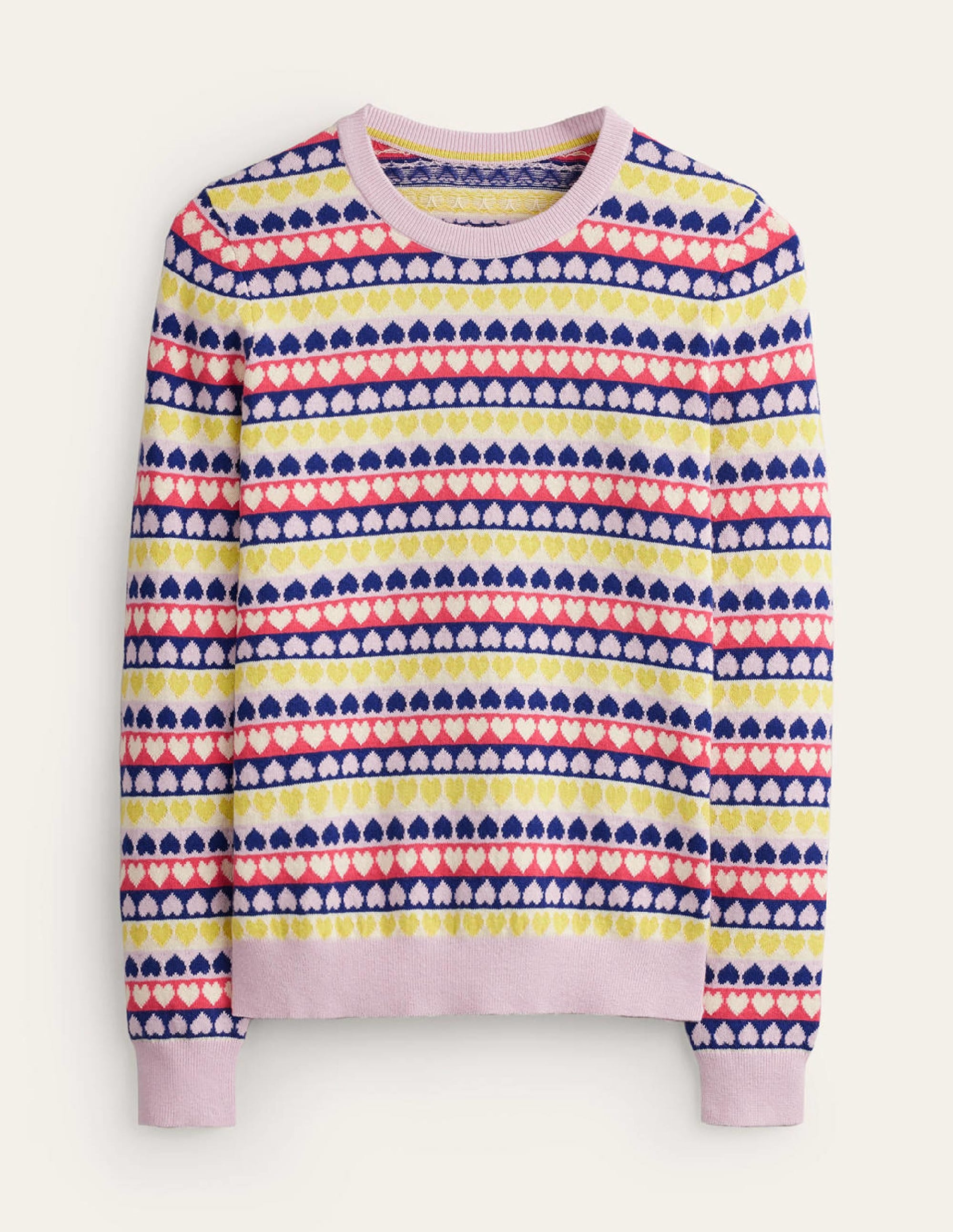 Isabel Heart Fair Isle Sweater-Multi, Ivory Geo Heart - Image 5