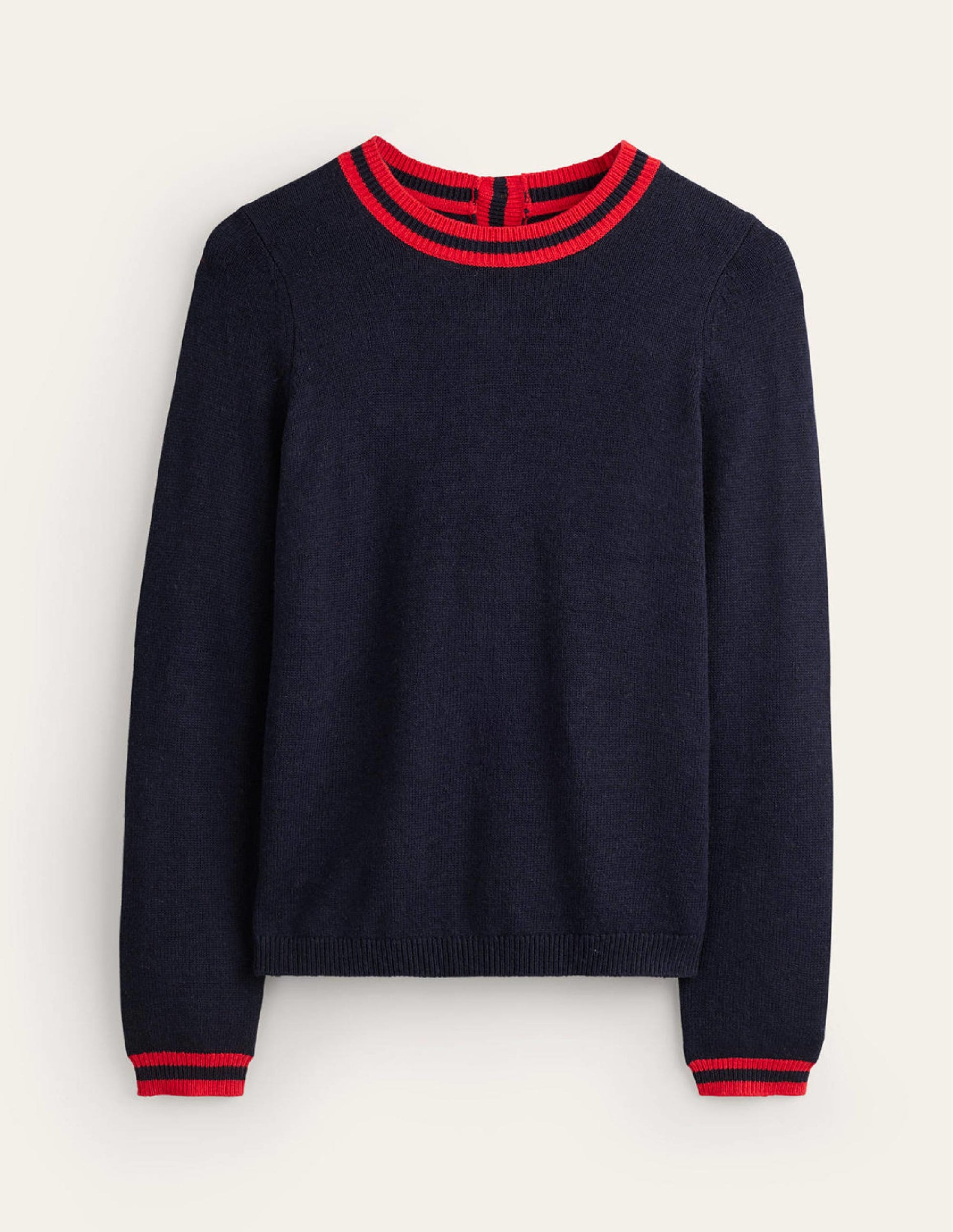 Cecily Button Back Sweater-Navy, Brand Stripe-5