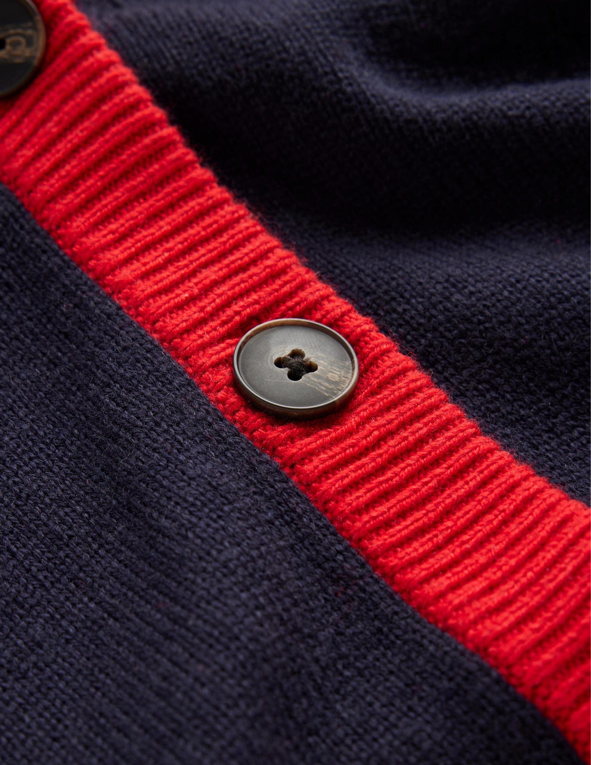 Alma Contrast Trim Cardigan-Navy, Post Box Red-6