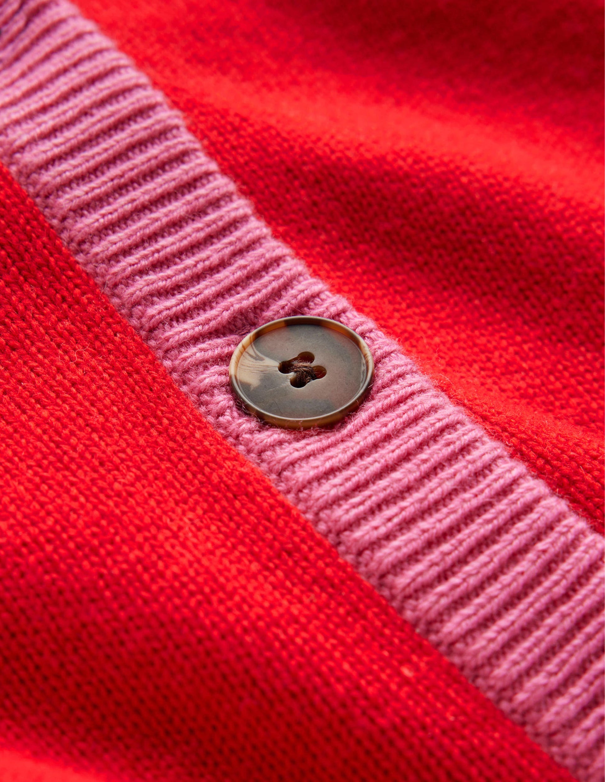 Alma Contrast Trim Cardigan-Post Box Red, Party Pink-7