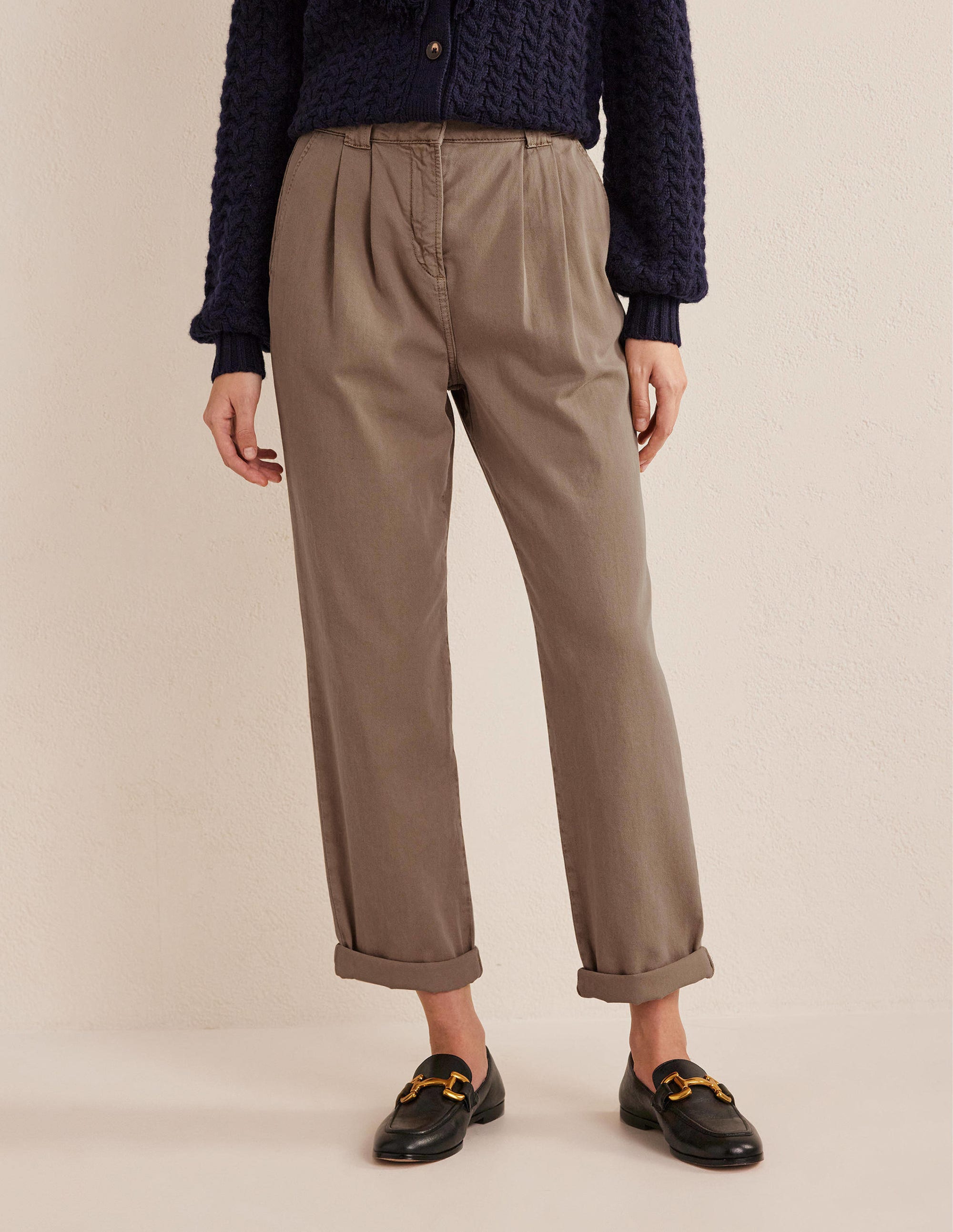Washed Cotton Casual Pants-Doe - Image 5