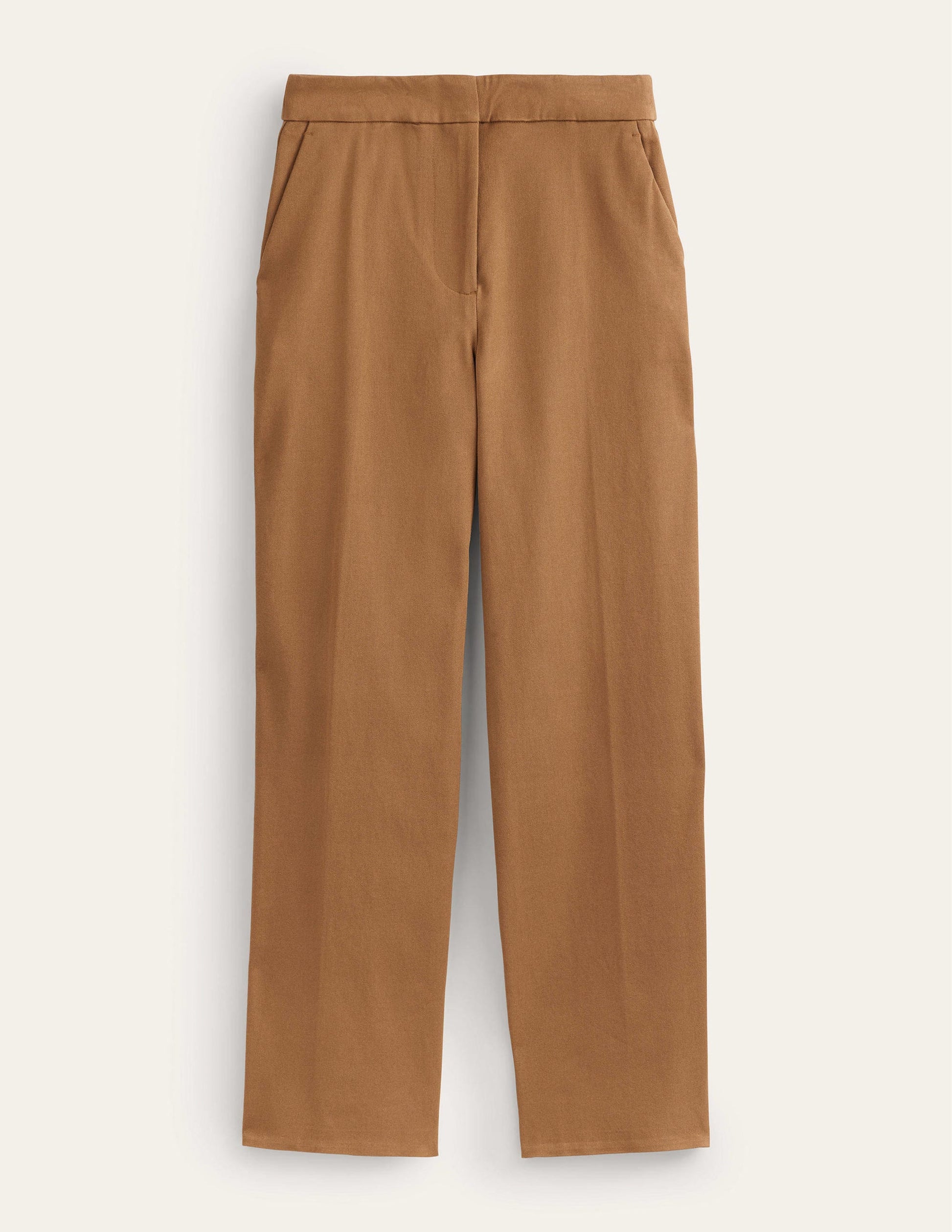Bi-Stretch Straight Pants-Caramel Cream-10