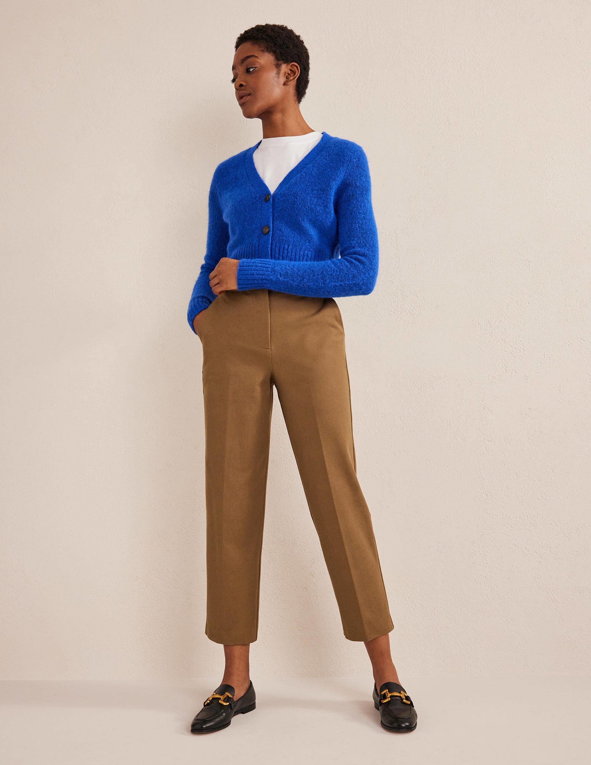 Bi-Stretch Straight Pants-Caramel Cream - Image 1